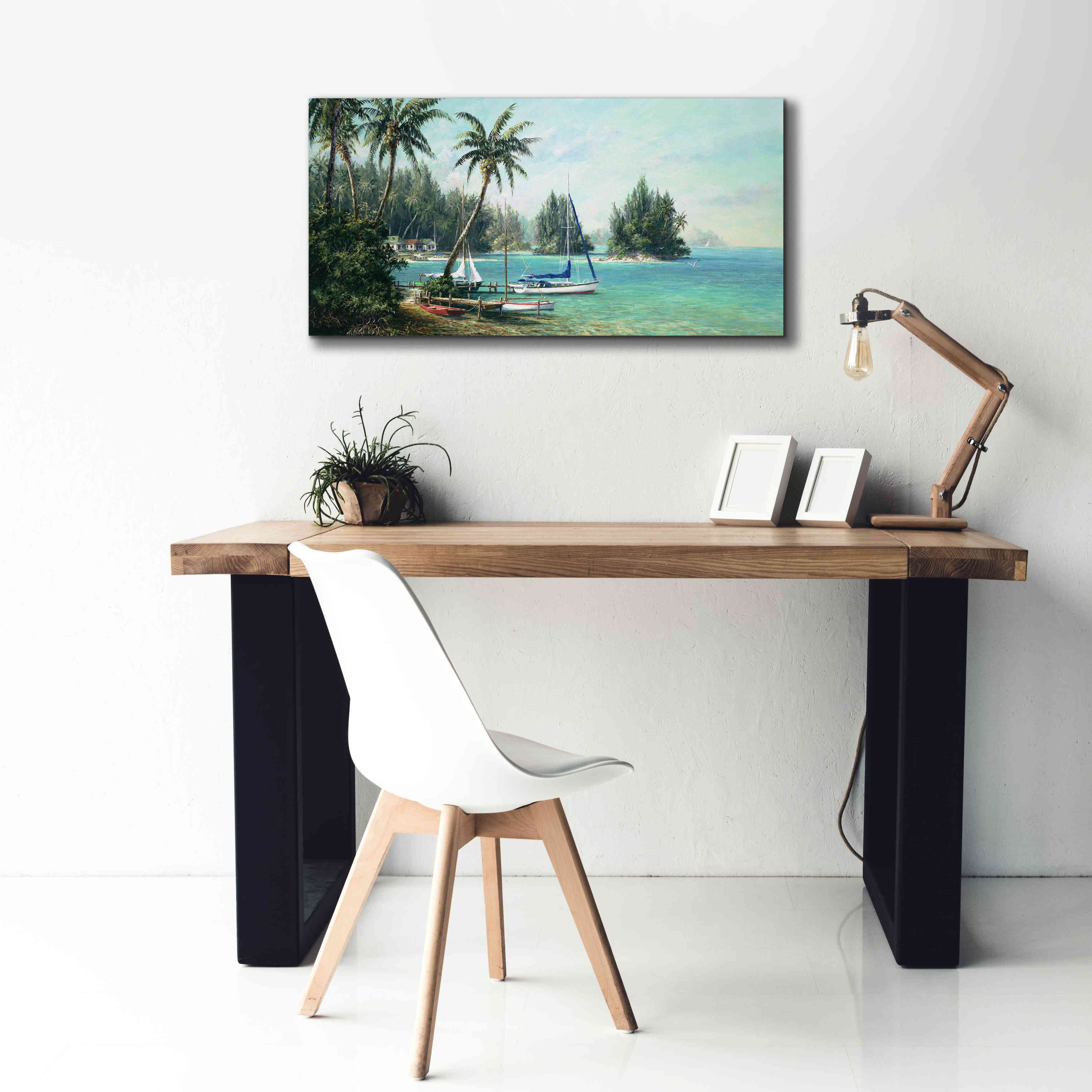 'Island Cove' by Art Fronckowiak, Giclee Canvas Wall Art,40x20