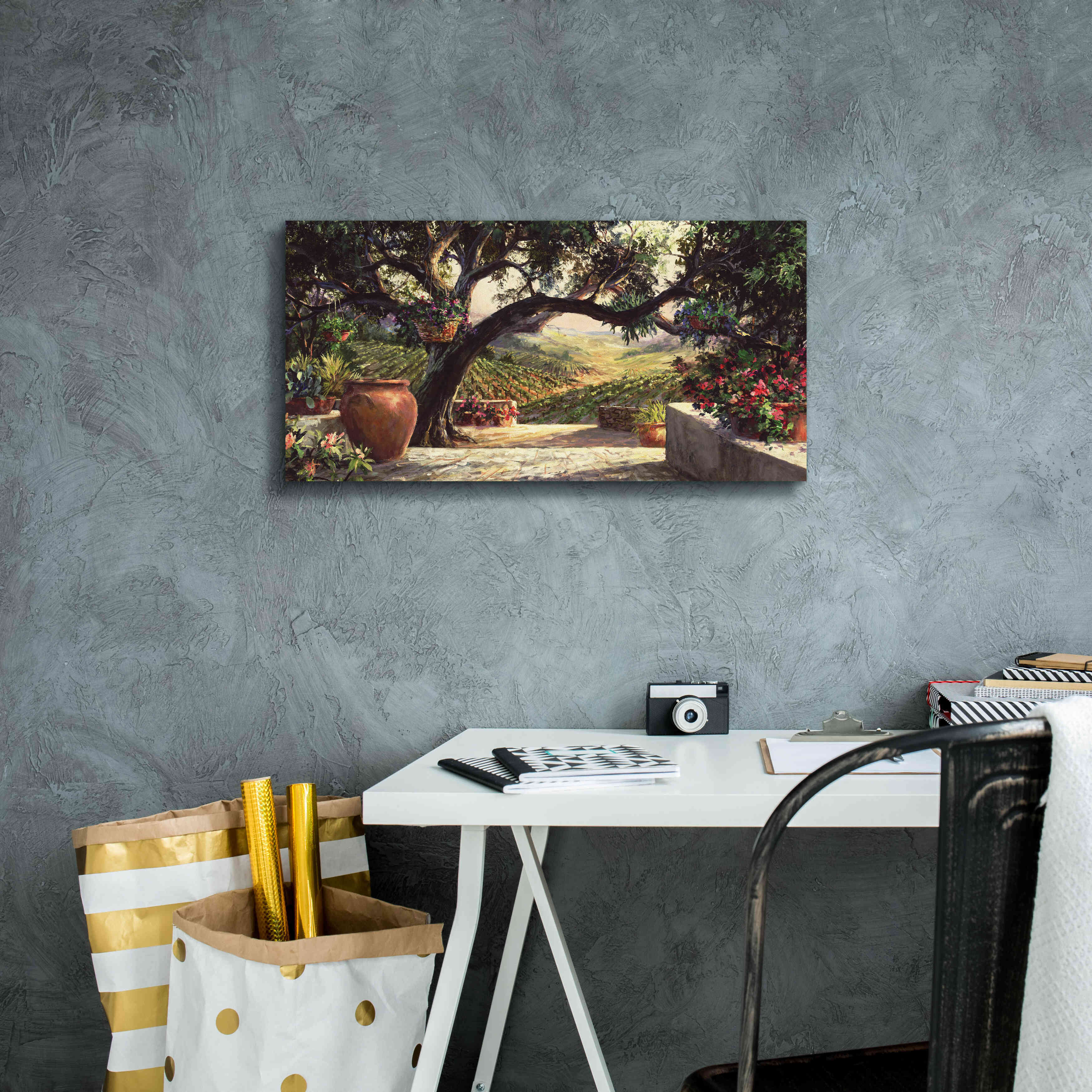 'Napa Patio' by Art Fronckowiak, Giclee Canvas Wall Art,24x12