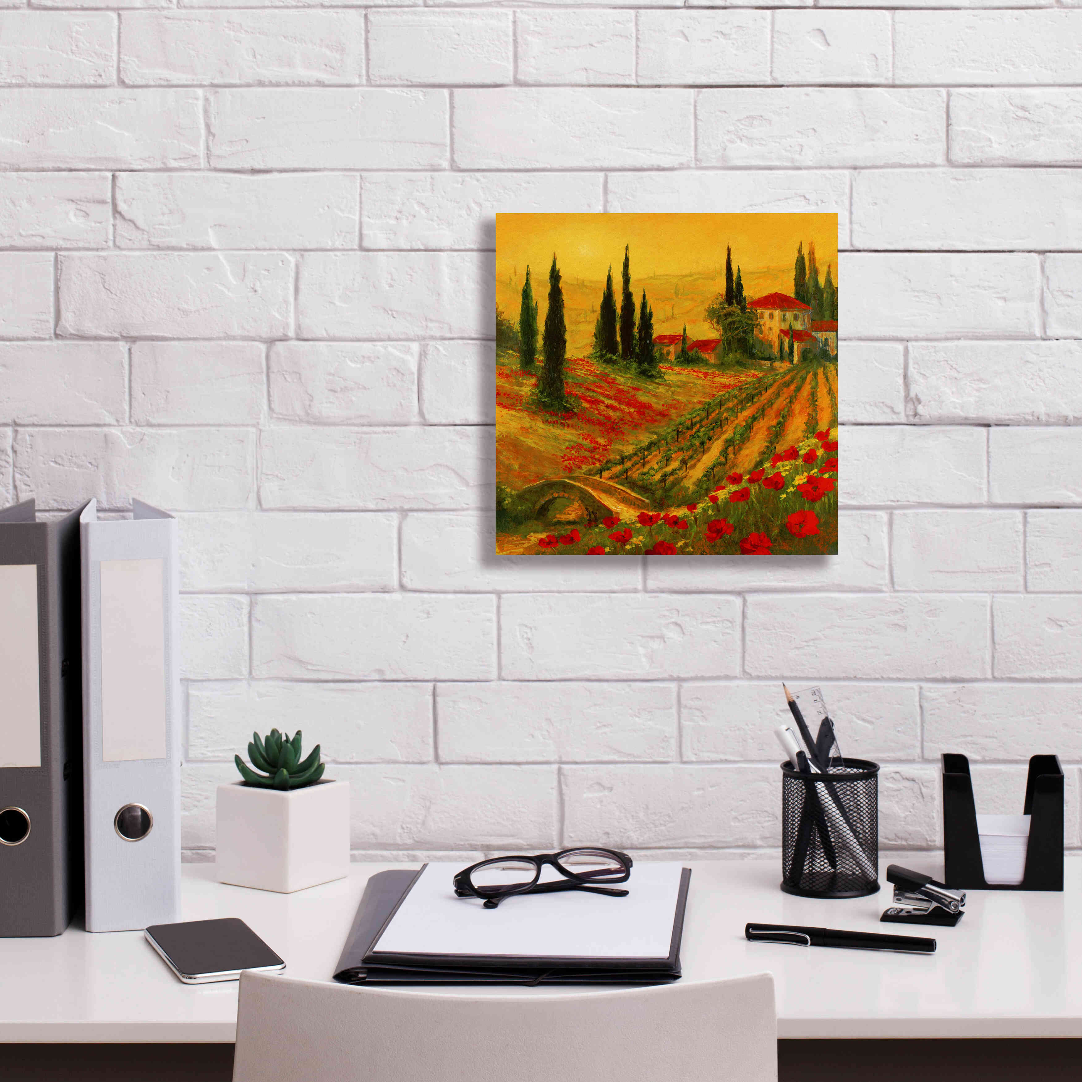 'Poppies of Toscano I' by Art Fronckowiak, Giclee Canvas Wall Art,12x12