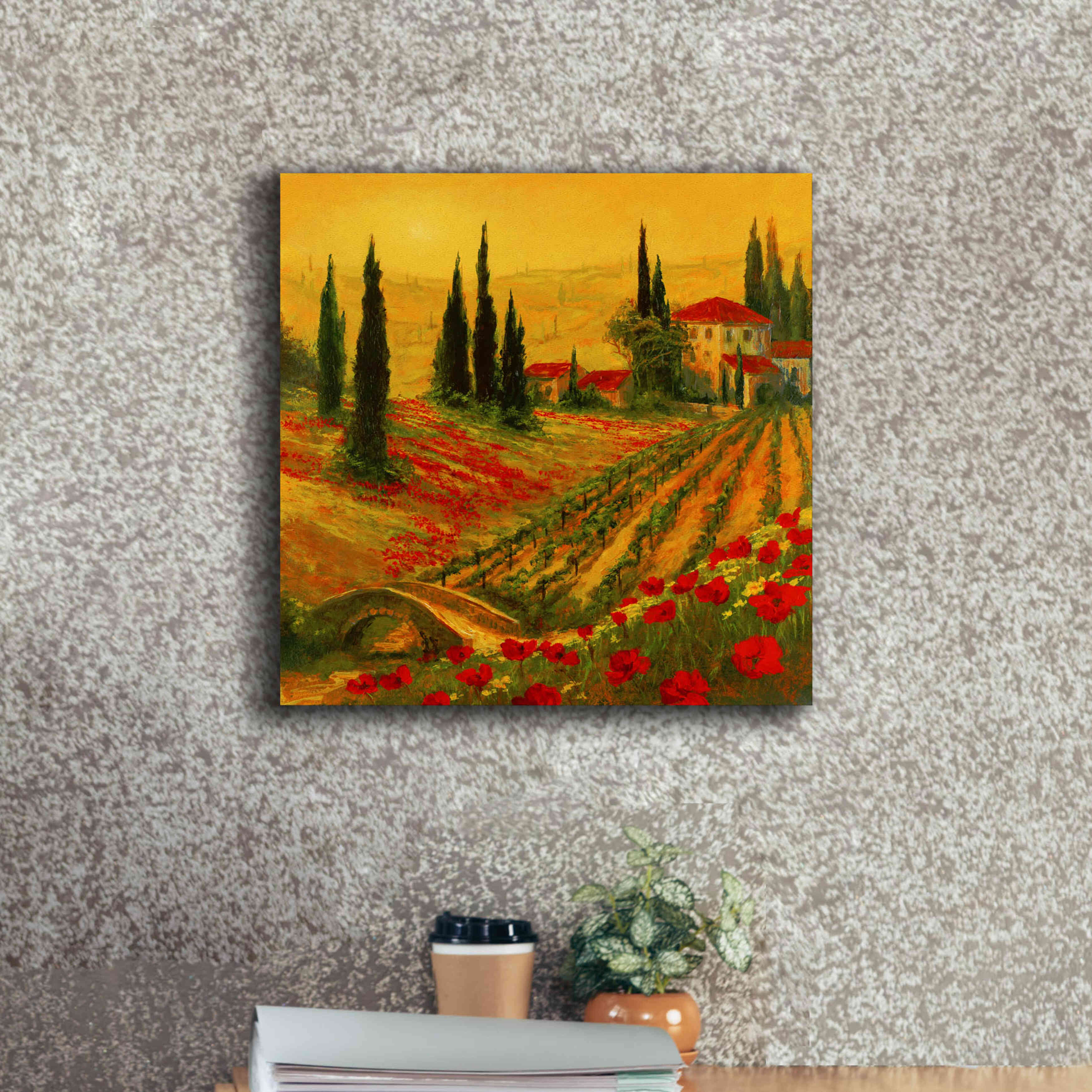 'Poppies of Toscano I' by Art Fronckowiak, Giclee Canvas Wall Art,18x18