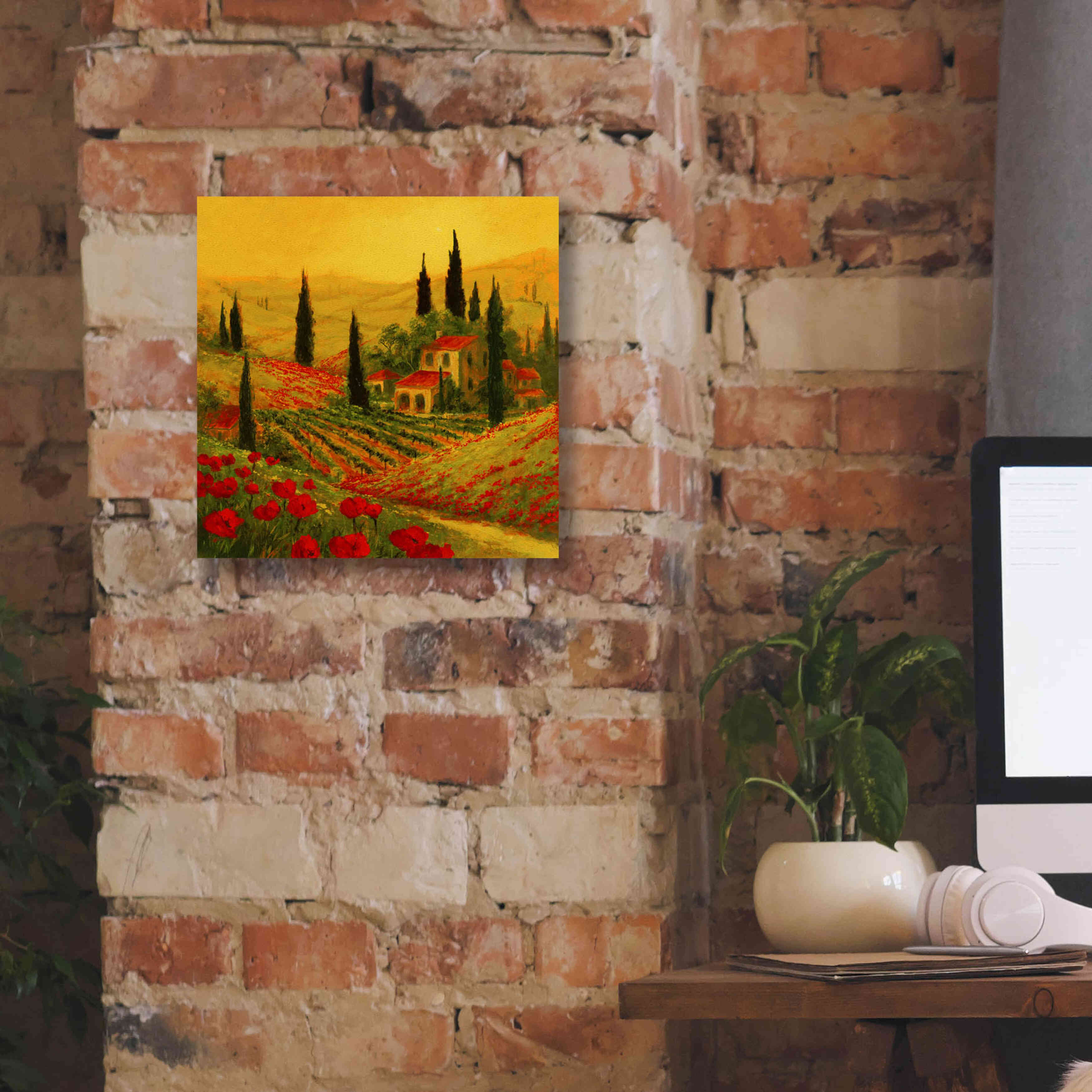 'Poppies of Toscano II' by Art Fronckowiak, Giclee Canvas Wall Art,12x12