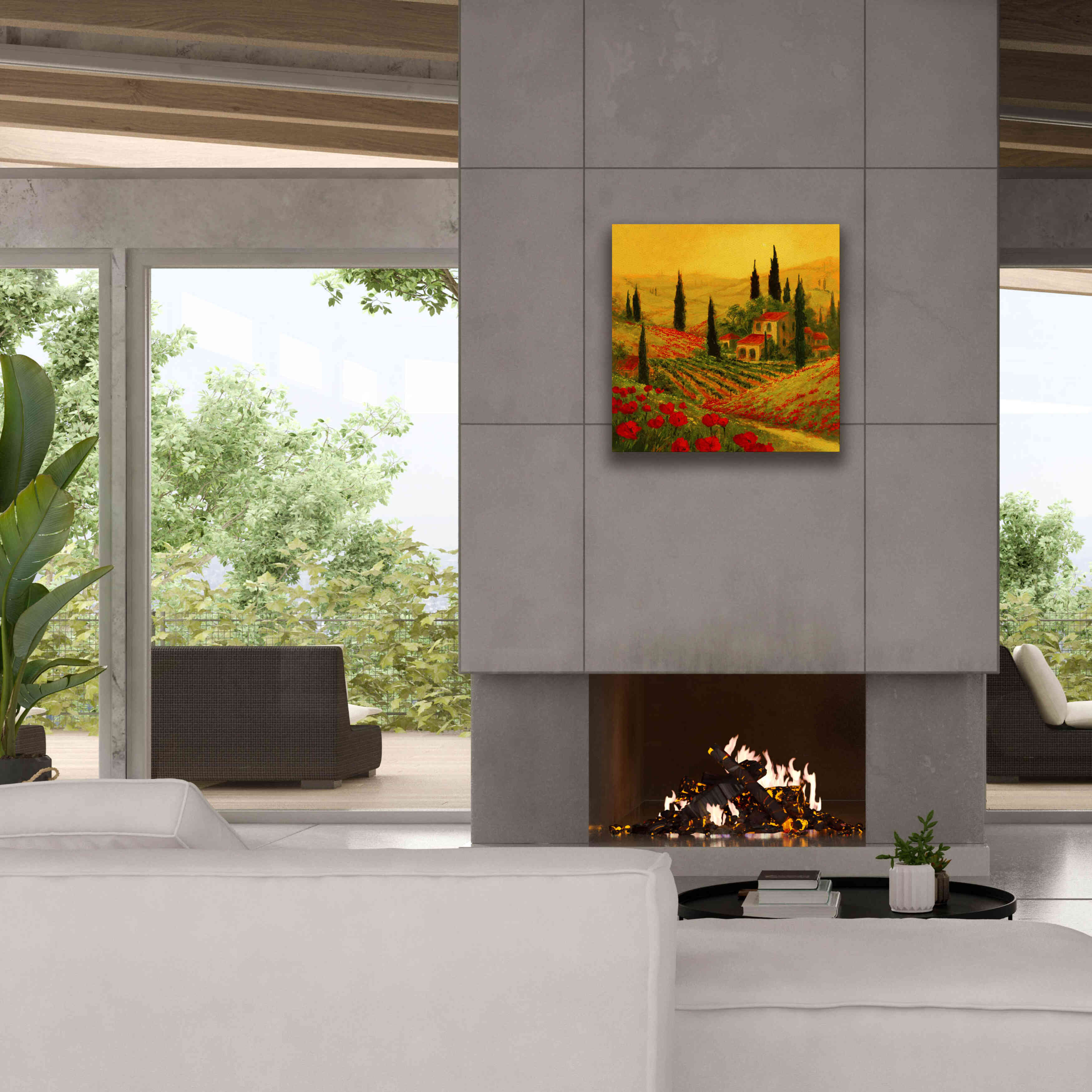 'Poppies of Toscano II' by Art Fronckowiak, Giclee Canvas Wall Art,26x26