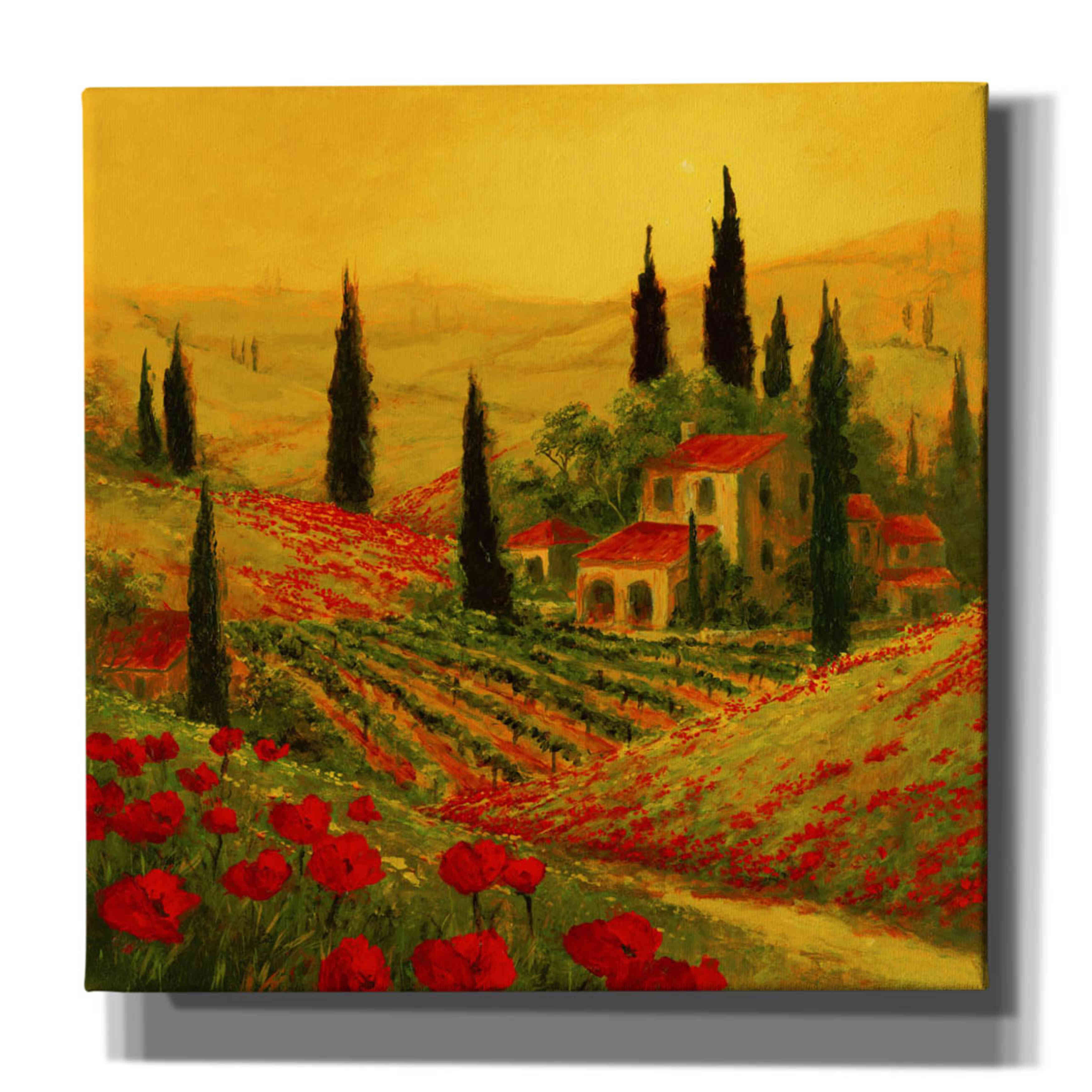 'Poppies of Toscano II' by Art Fronckowiak, Giclee Canvas Wall Art