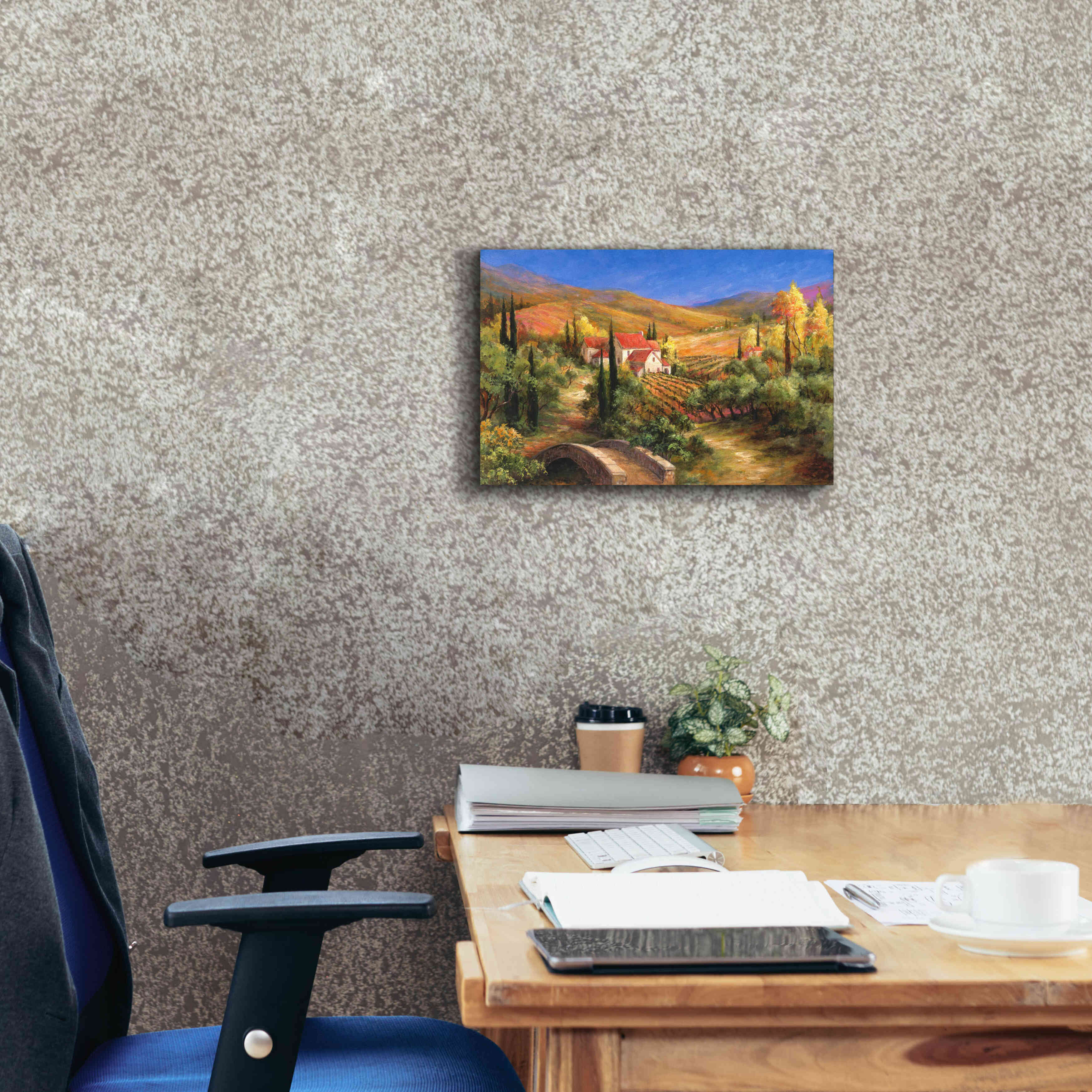 'Tuscan Bridge' by Art Fronckowiak, Giclee Canvas Wall Art,18x12
