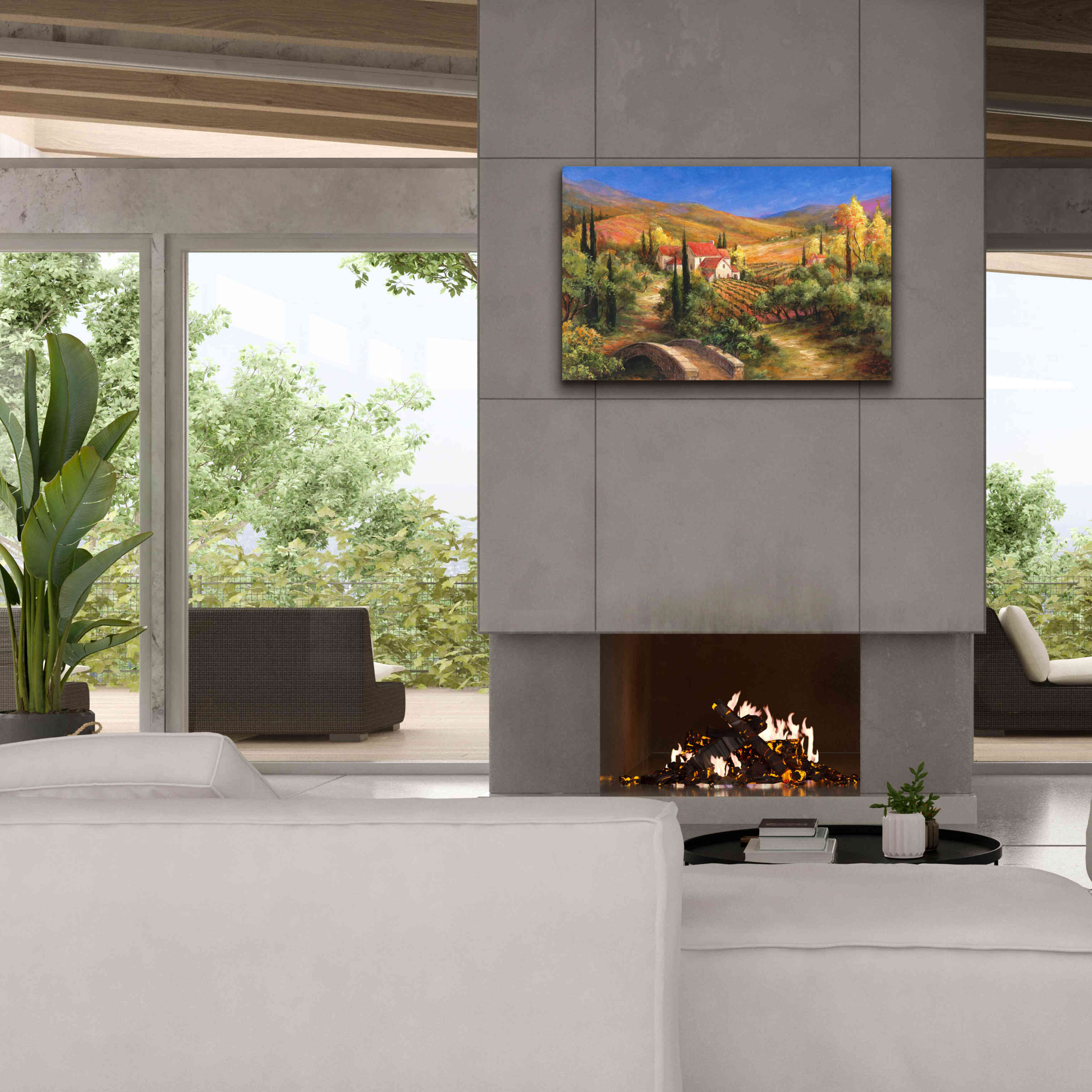 'Tuscan Bridge' by Art Fronckowiak, Giclee Canvas Wall Art,40x26
