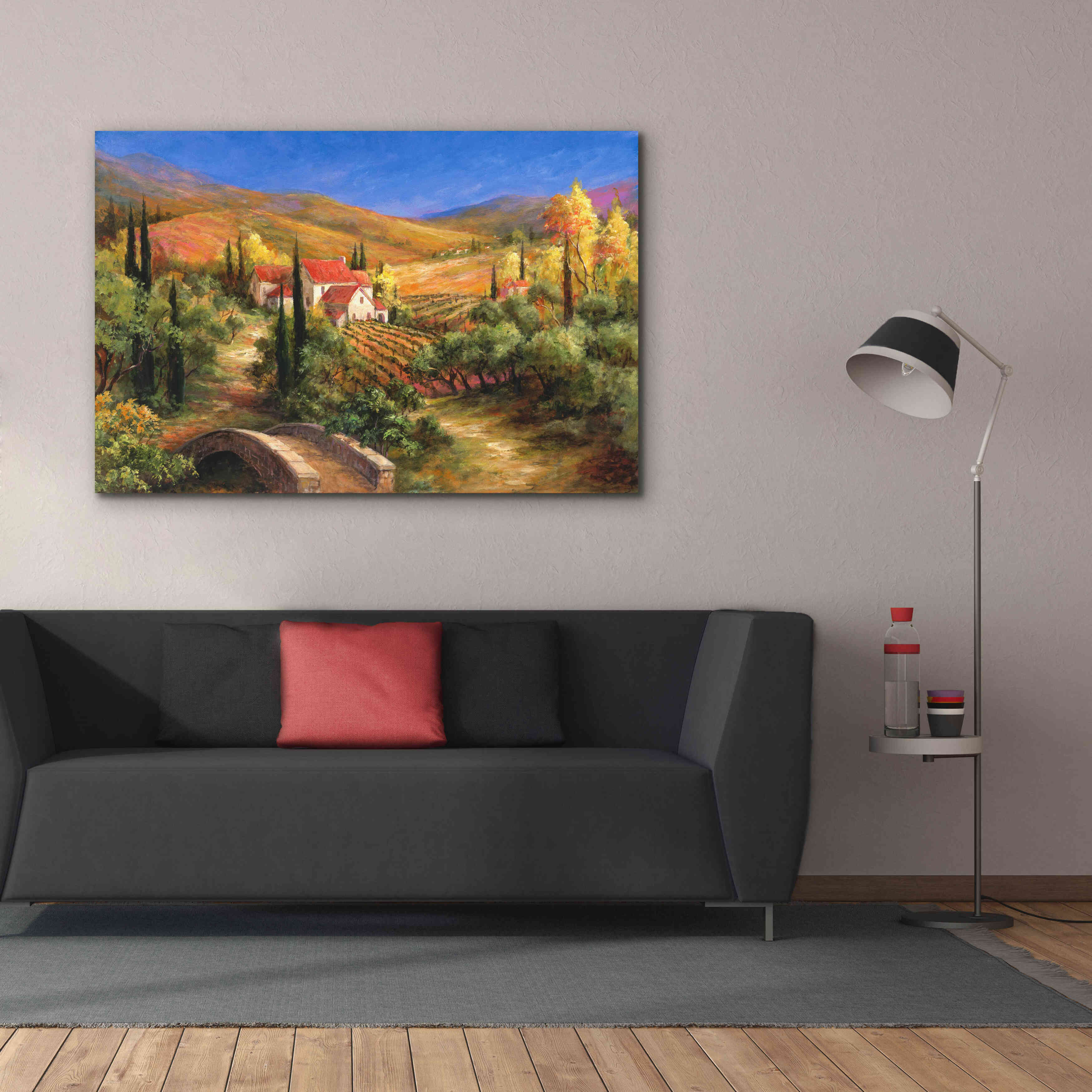 'Tuscan Bridge' by Art Fronckowiak, Giclee Canvas Wall Art,60x40