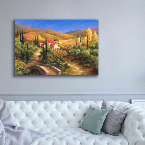 Image of 'Tuscan Bridge' by Art Fronckowiak, Giclee Canvas Wall Art,60x40