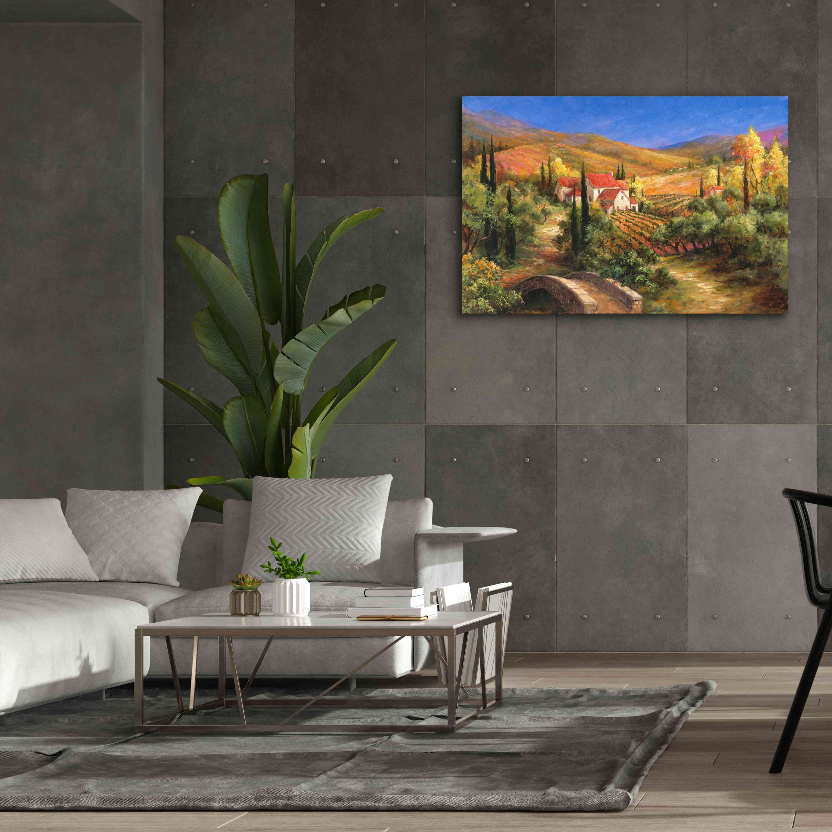 'Tuscan Bridge' by Art Fronckowiak, Giclee Canvas Wall Art,60x40