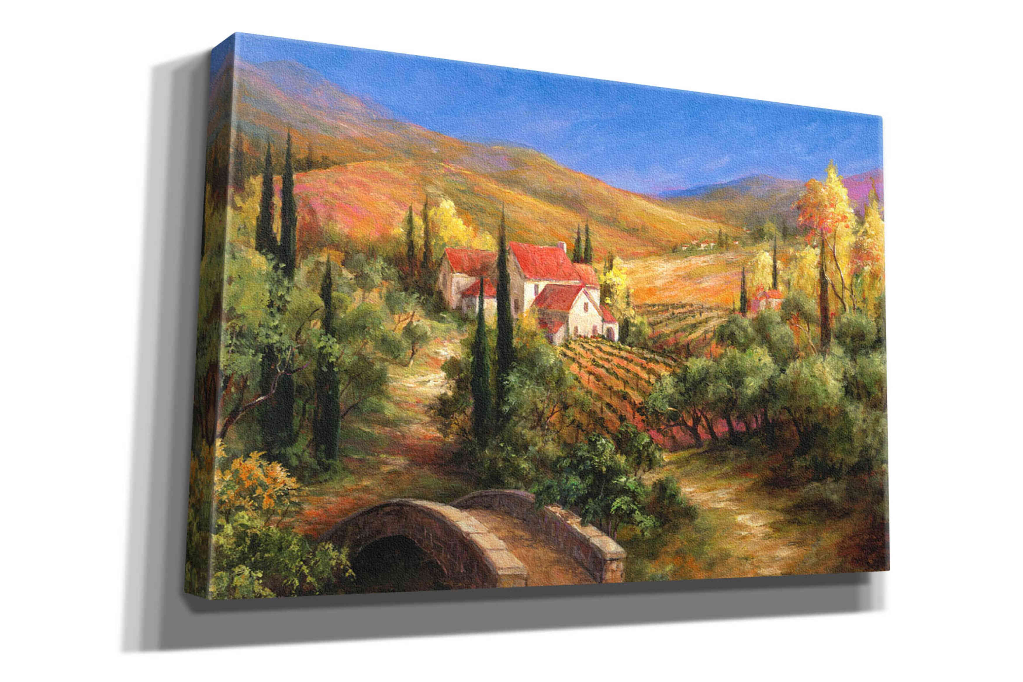 'Tuscan Bridge' by Art Fronckowiak, Giclee Canvas Wall Art