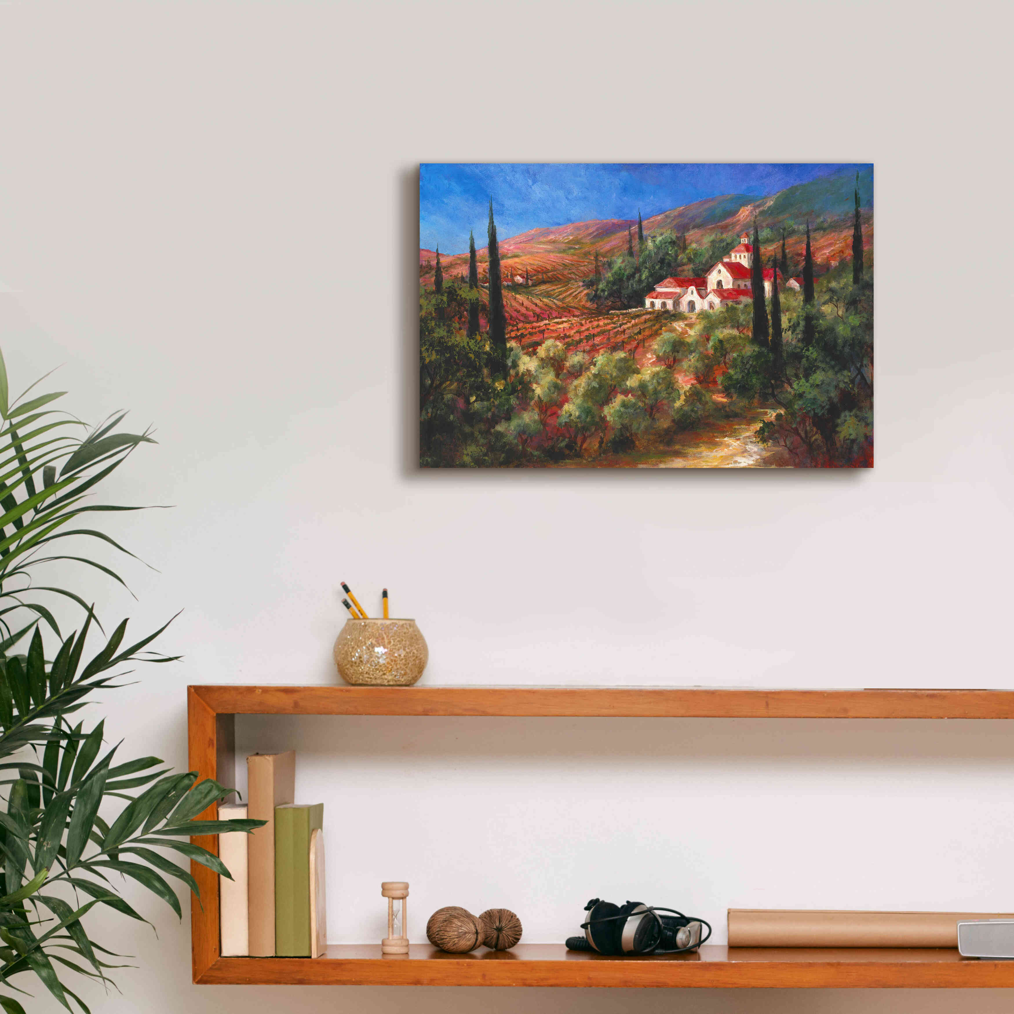 'Tuscan Monastery' by Art Fronckowiak, Giclee Canvas Wall Art,18x12