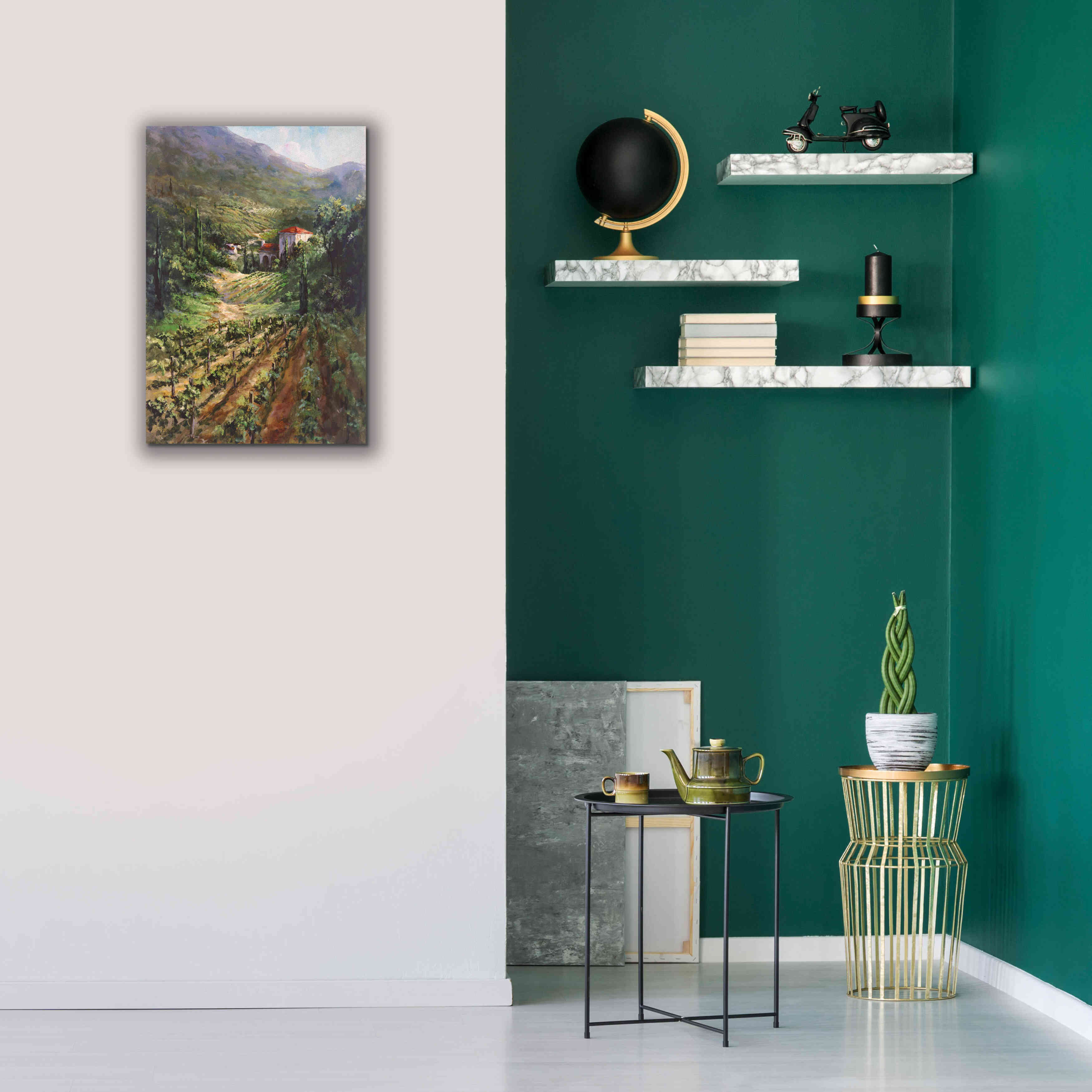 'Tuscany Vineyard' by Art Fronckowiak, Giclee Canvas Wall Art,18x26