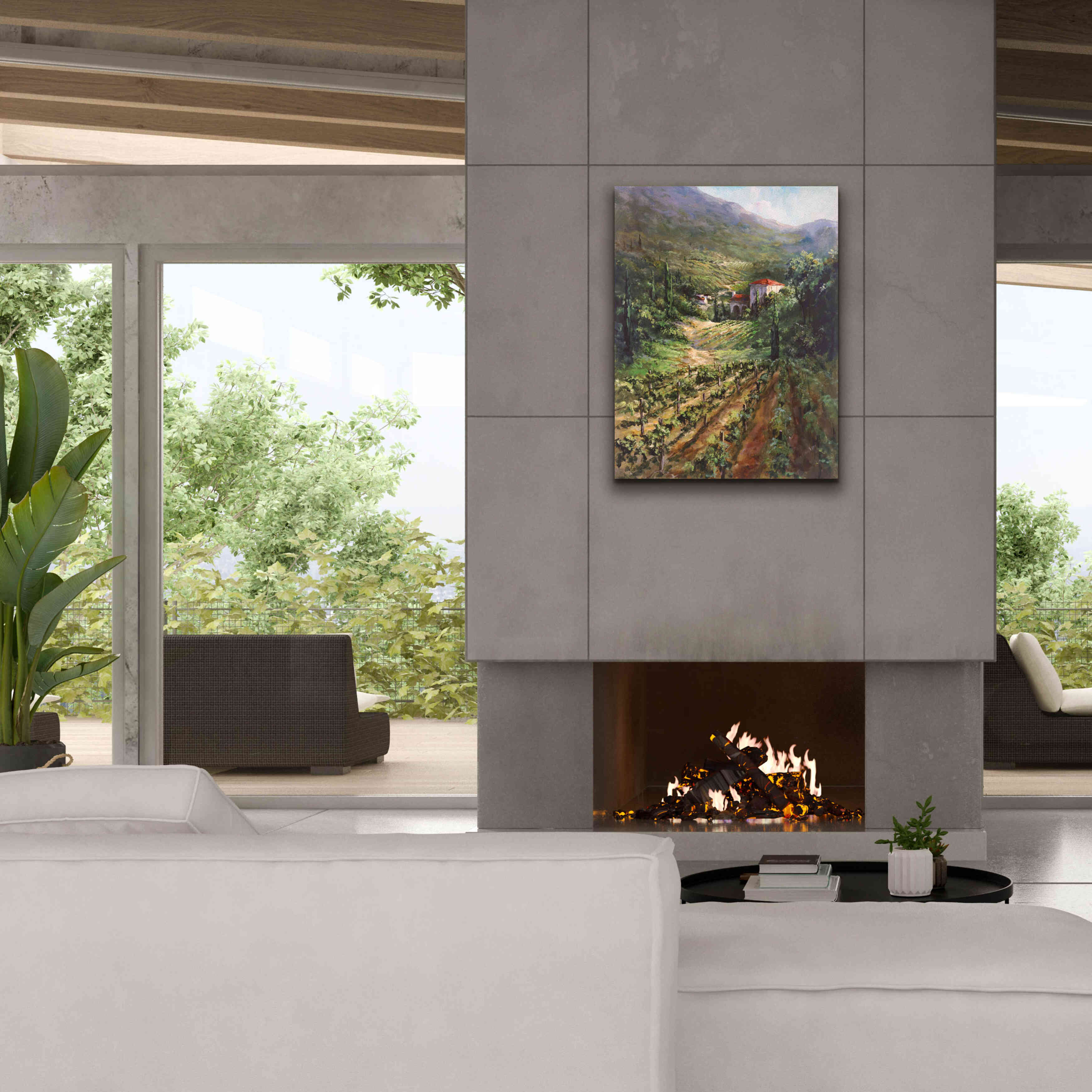 'Tuscany Vineyard' by Art Fronckowiak, Giclee Canvas Wall Art,26x34