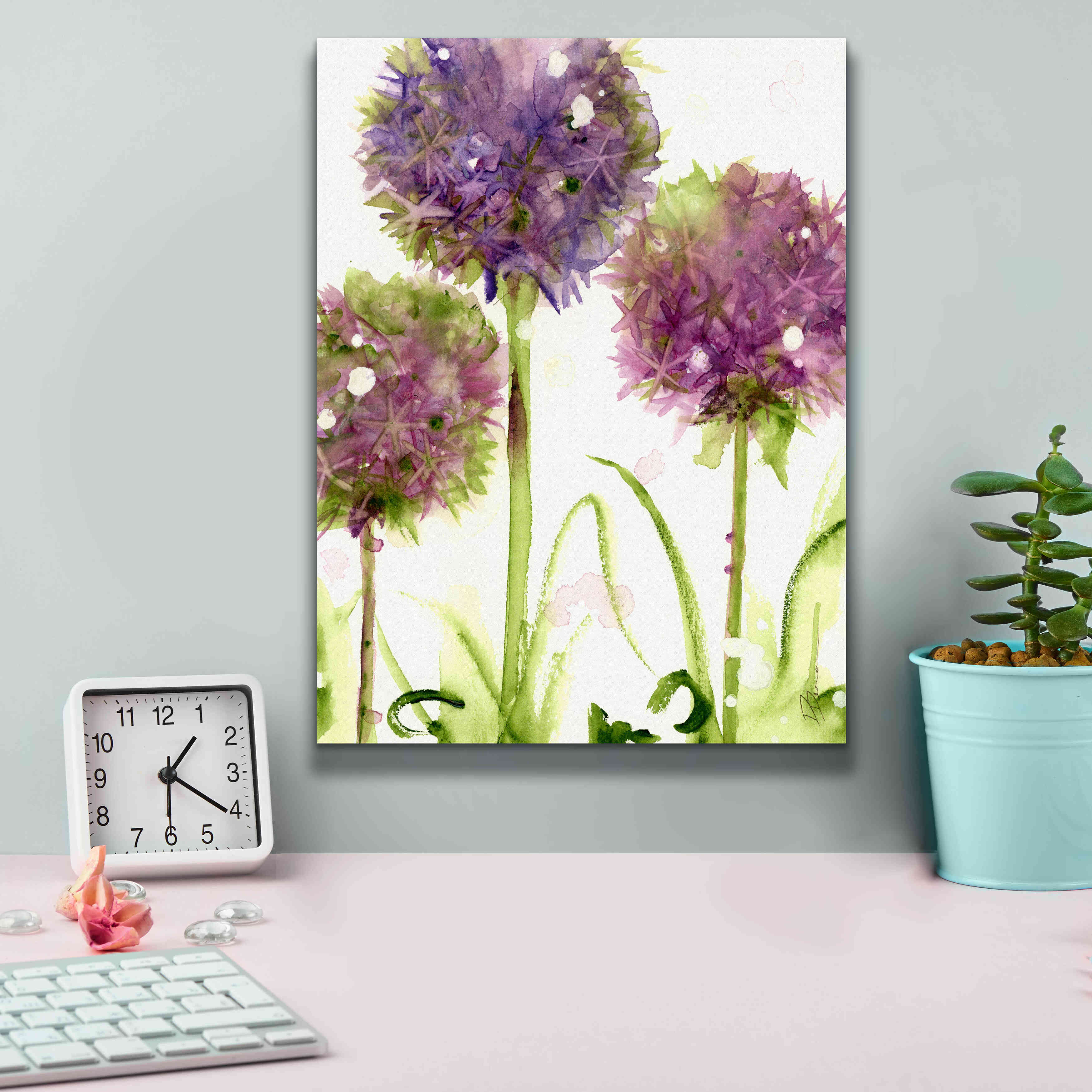 'Alliums' by Dawn Derman, Giclee Canvas Wall Art,12x16