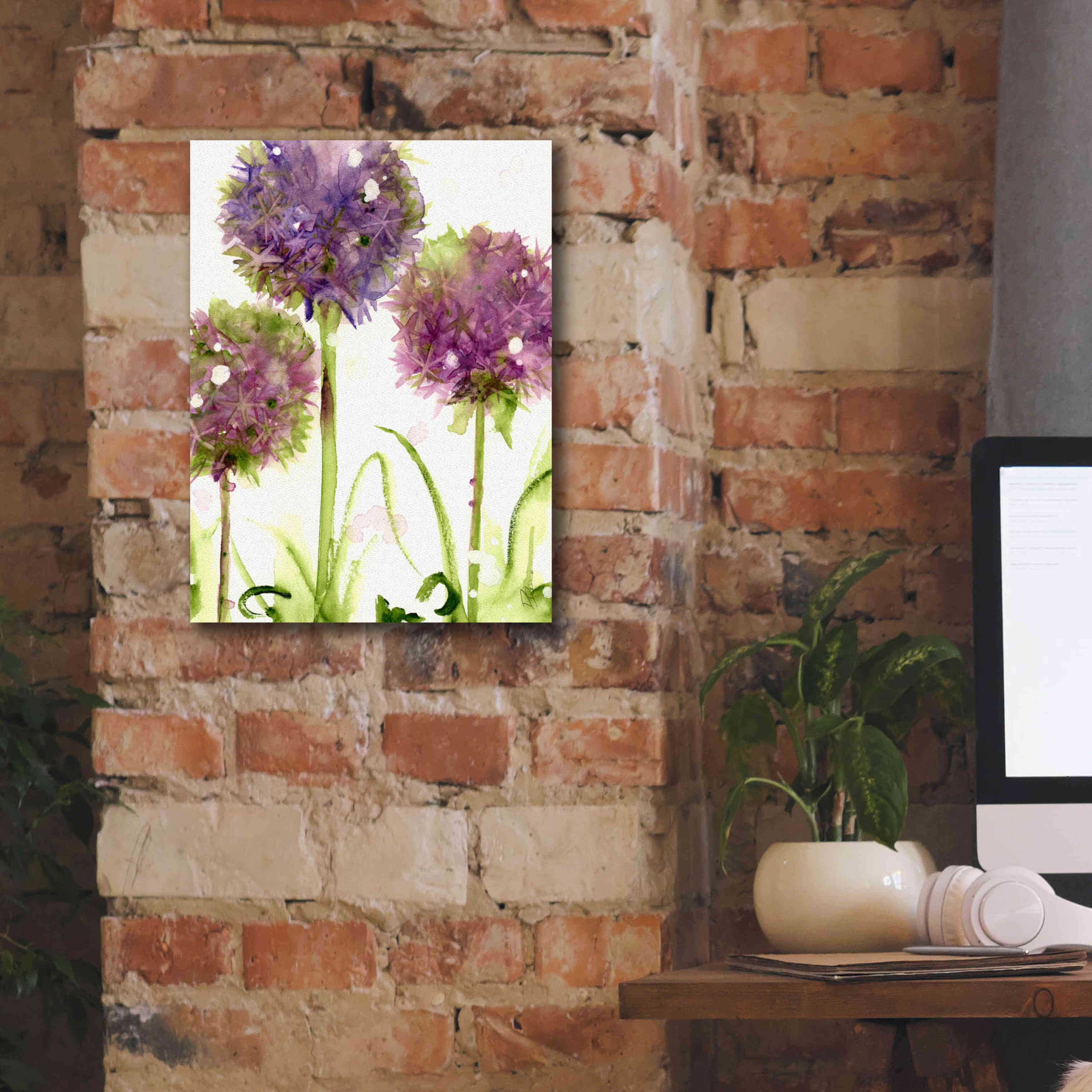 'Alliums' by Dawn Derman, Giclee Canvas Wall Art,12x16