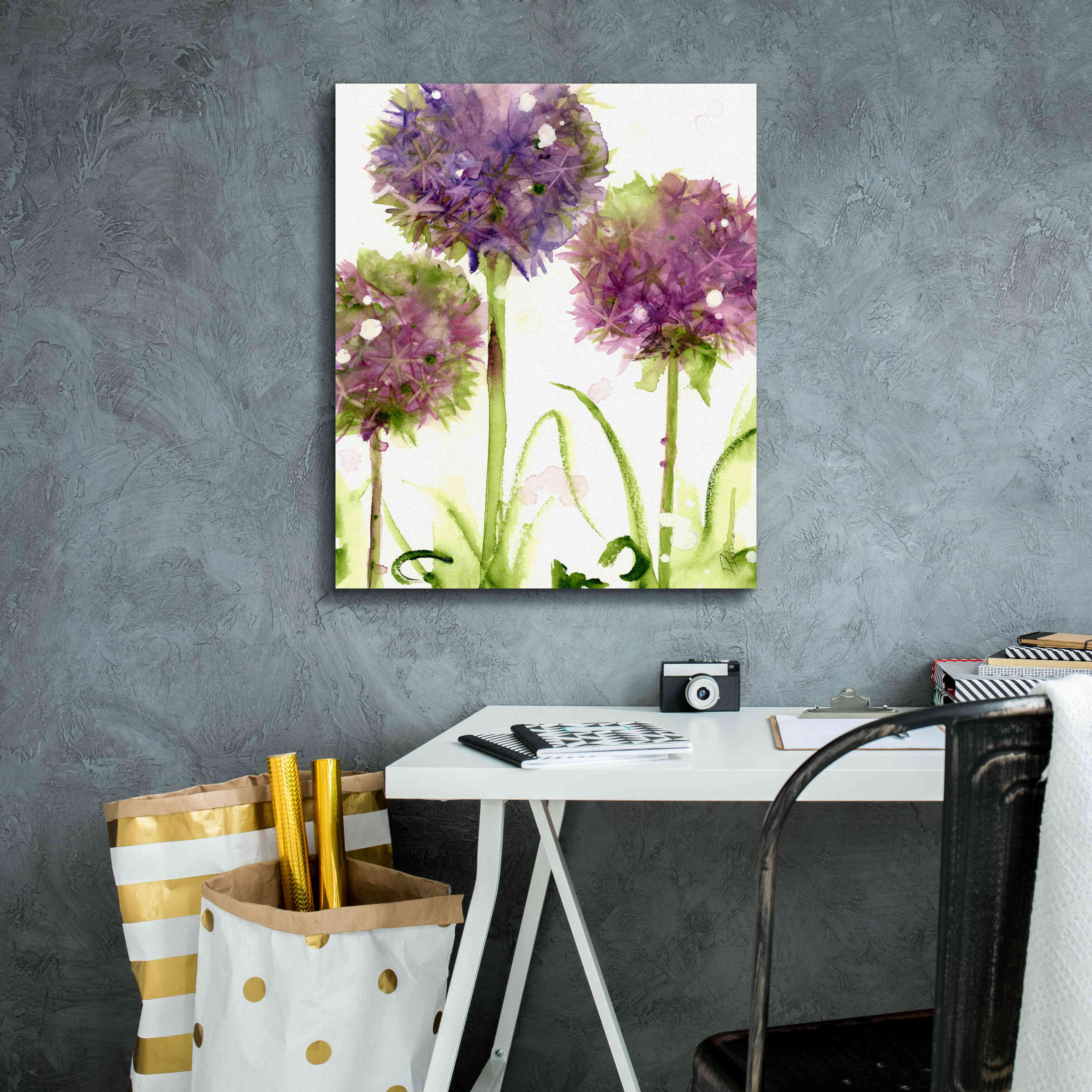 'Alliums' by Dawn Derman, Giclee Canvas Wall Art,20x24