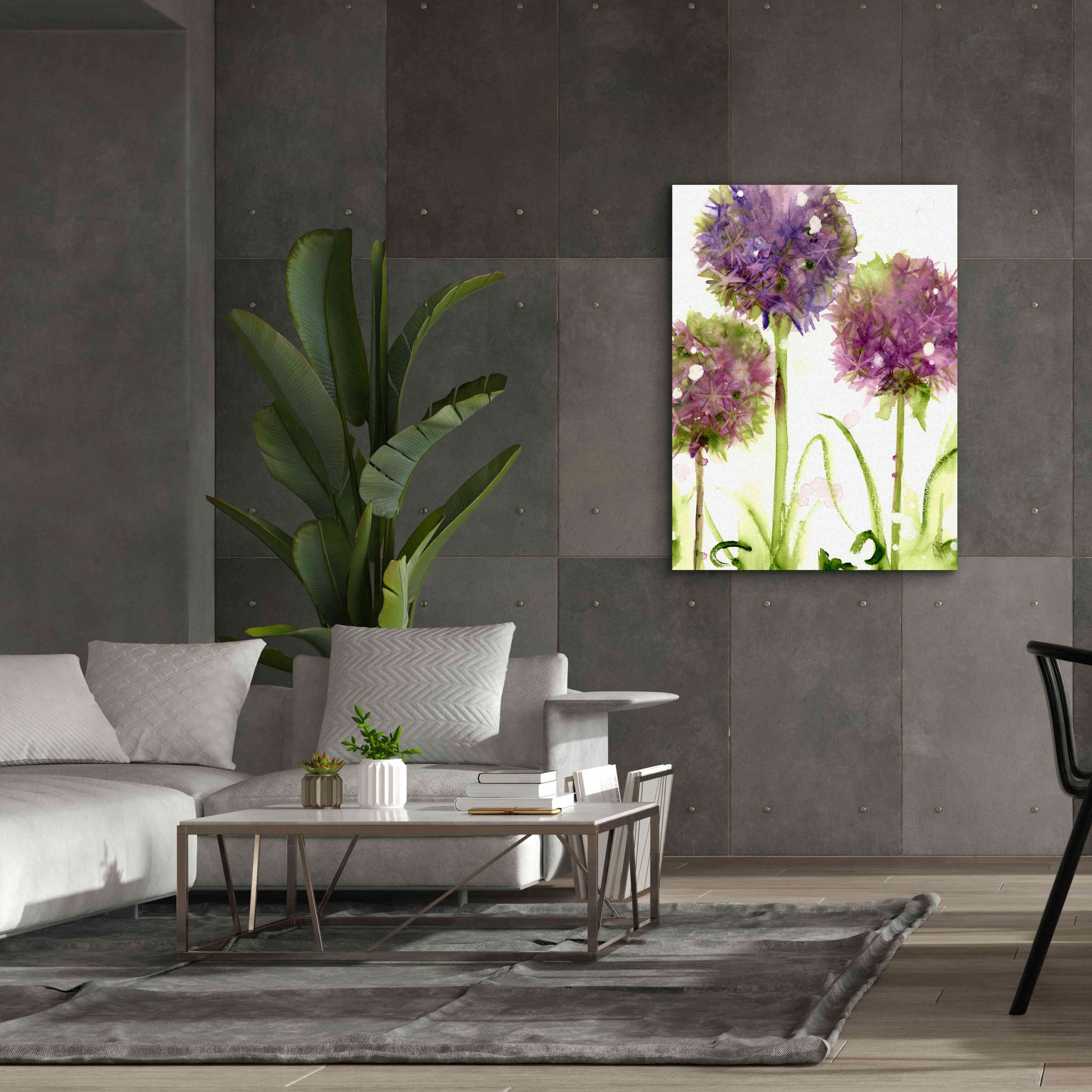 'Alliums' by Dawn Derman, Giclee Canvas Wall Art,40x54