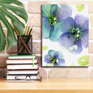 'Blue Flowers' by Dawn Derman, Giclee Canvas Wall Art,12x16