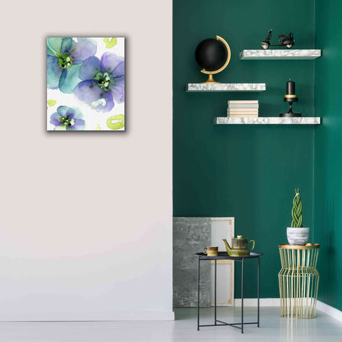 Image of 'Blue Flowers' by Dawn Derman, Giclee Canvas Wall Art,20x24