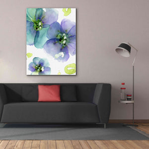 'Blue Flowers' by Dawn Derman, Giclee Canvas Wall Art,40x54