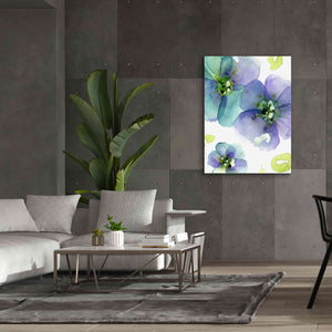 'Blue Flowers' by Dawn Derman, Giclee Canvas Wall Art,40x54