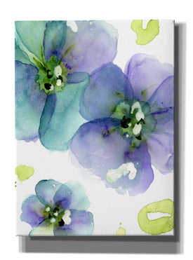 'Blue Flowers' by Dawn Derman, Giclee Canvas Wall Art