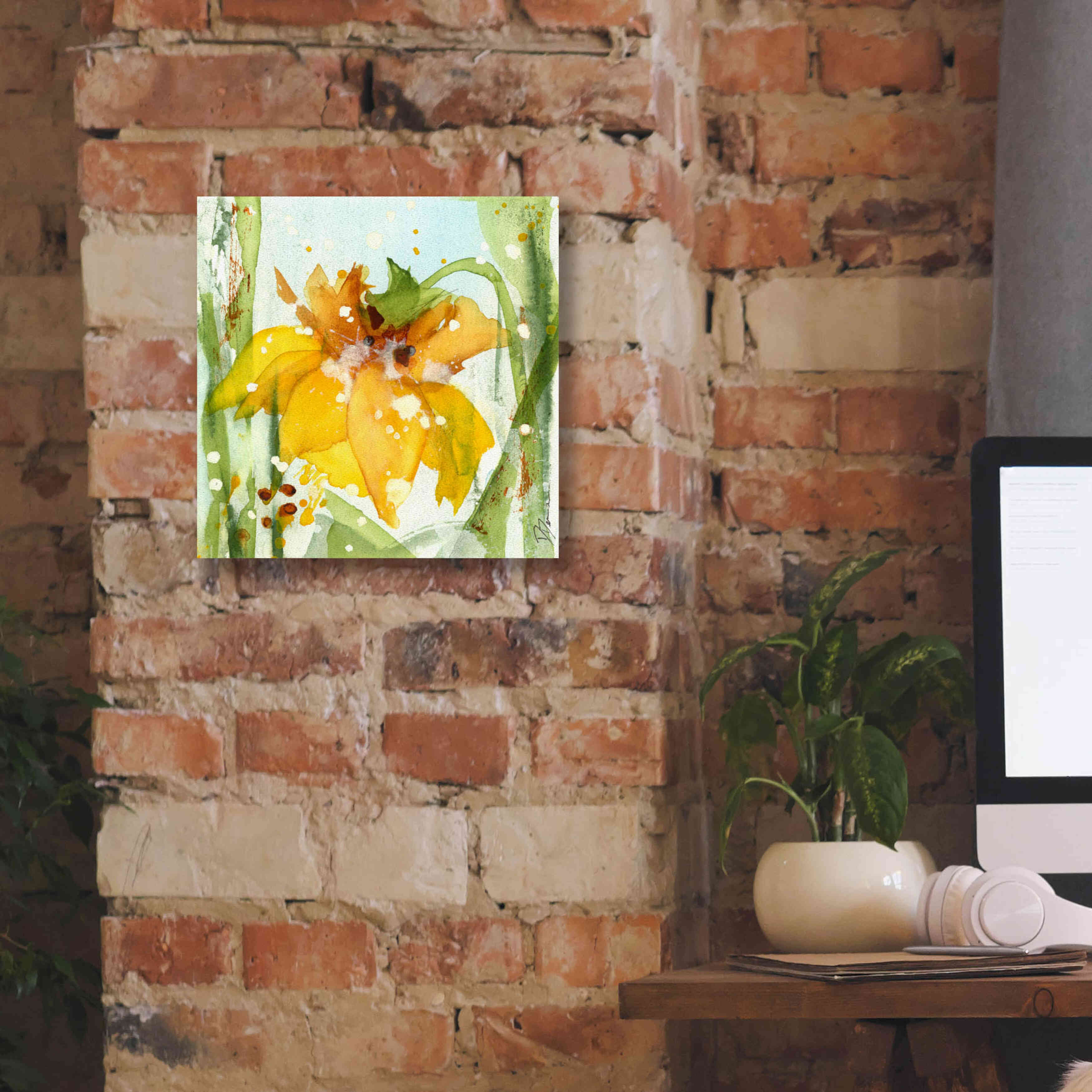 'Daffodil' by Dawn Derman, Giclee Canvas Wall Art,12x12