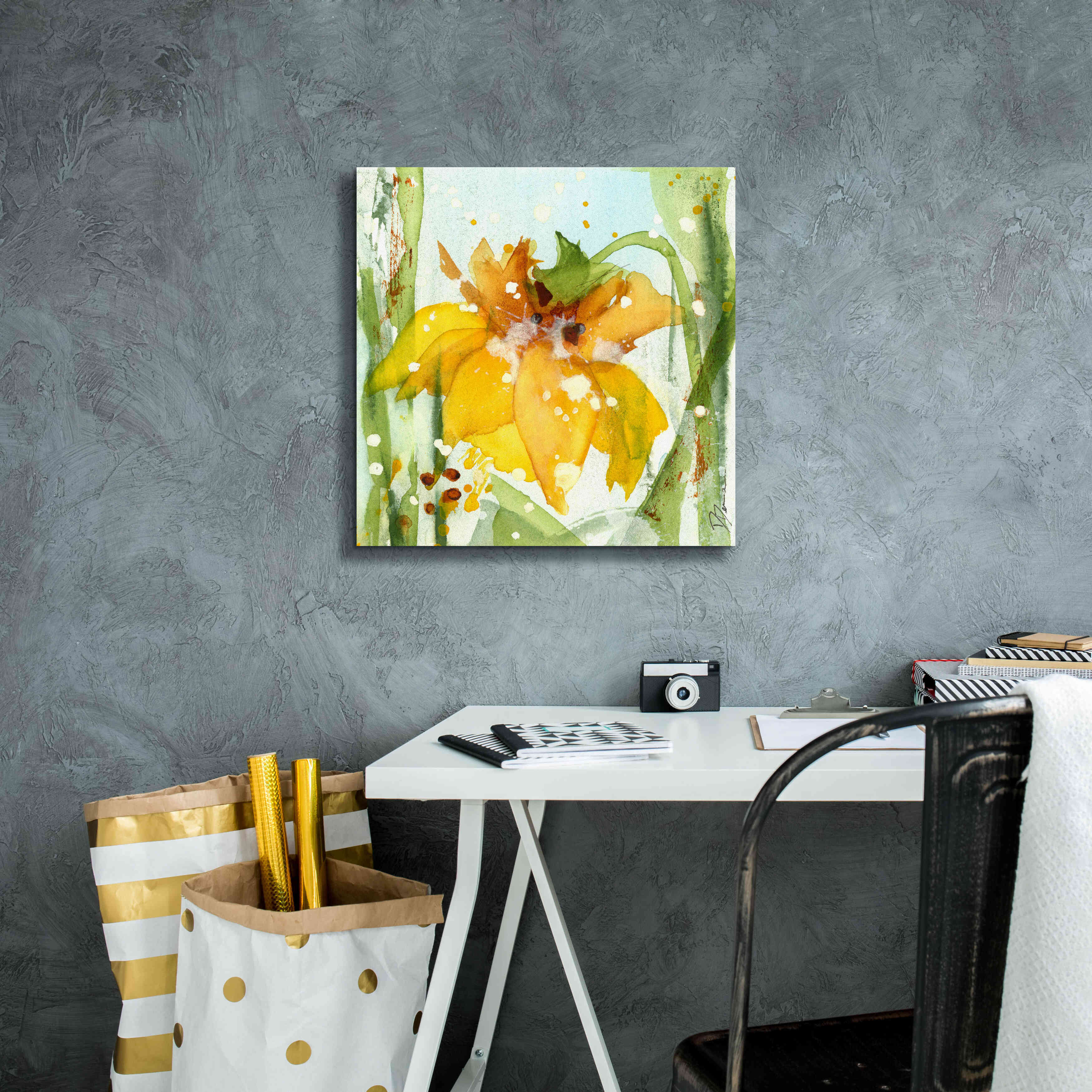 'Daffodil' by Dawn Derman, Giclee Canvas Wall Art,18x18