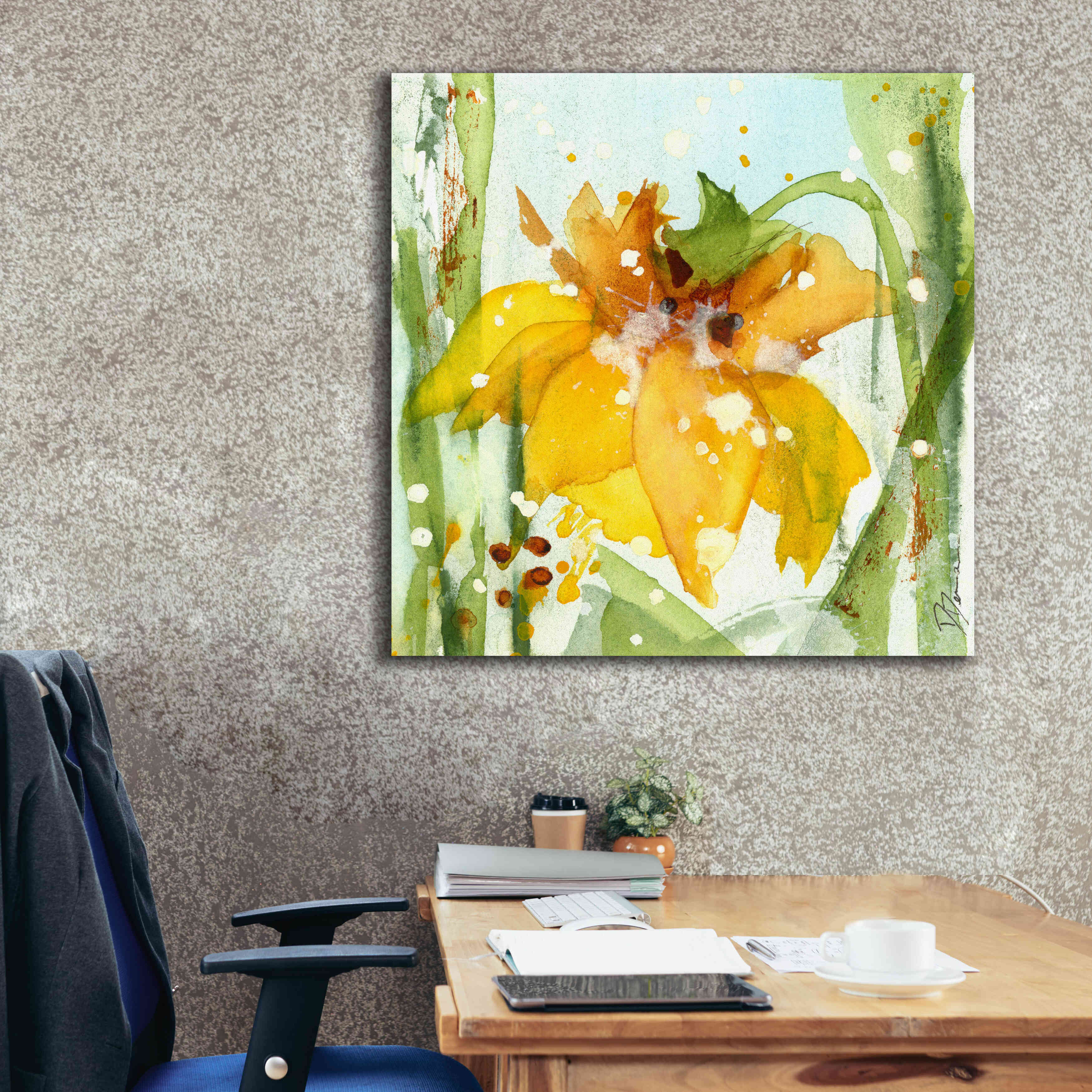 'Daffodil' by Dawn Derman, Giclee Canvas Wall Art,37x37