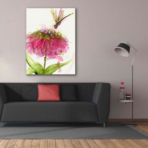 'Dragonfly and Zinnia' by Dawn Derman, Giclee Canvas Wall Art,40x54