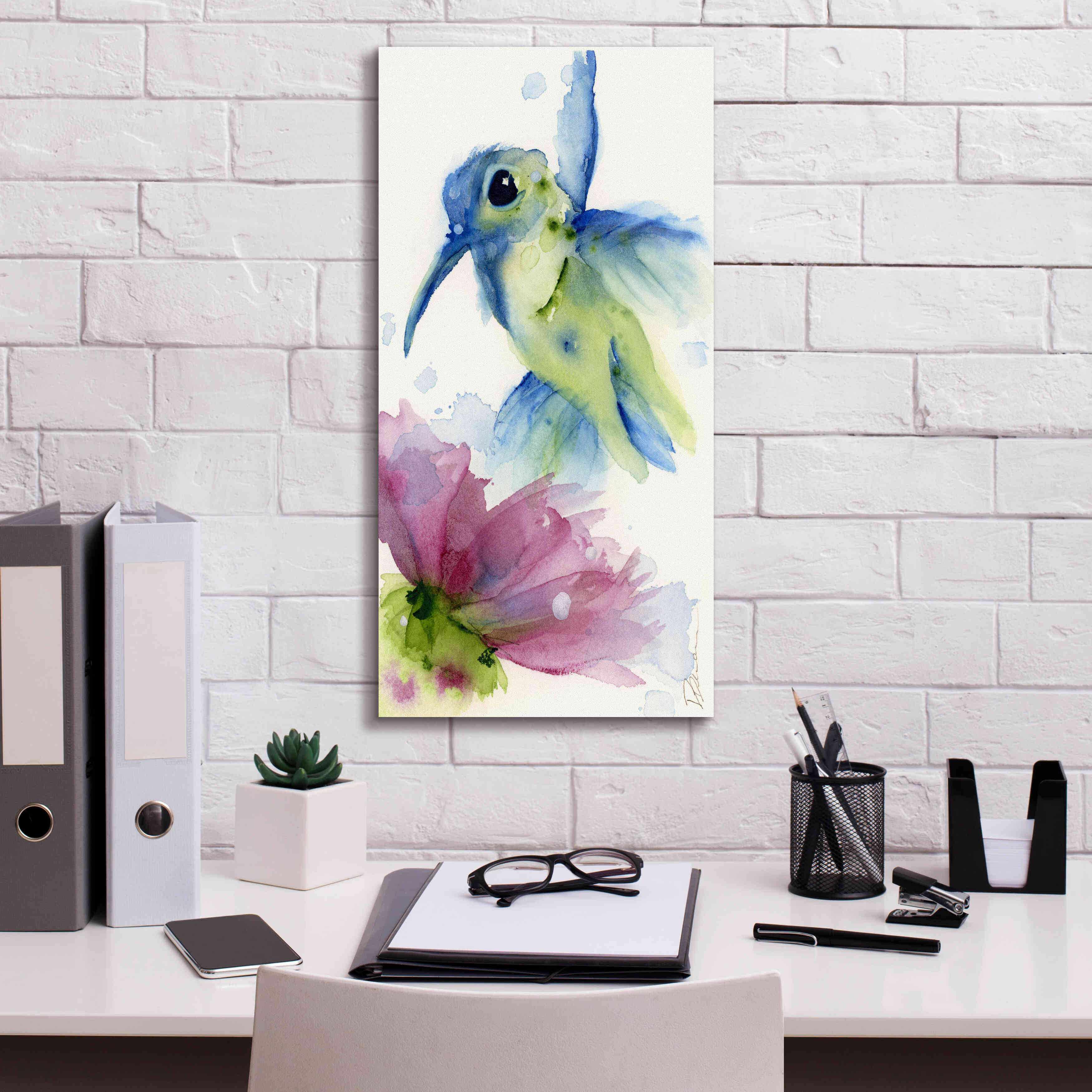 'Lilac and Blue' by Dawn Derman, Giclee Canvas Wall Art,12x24