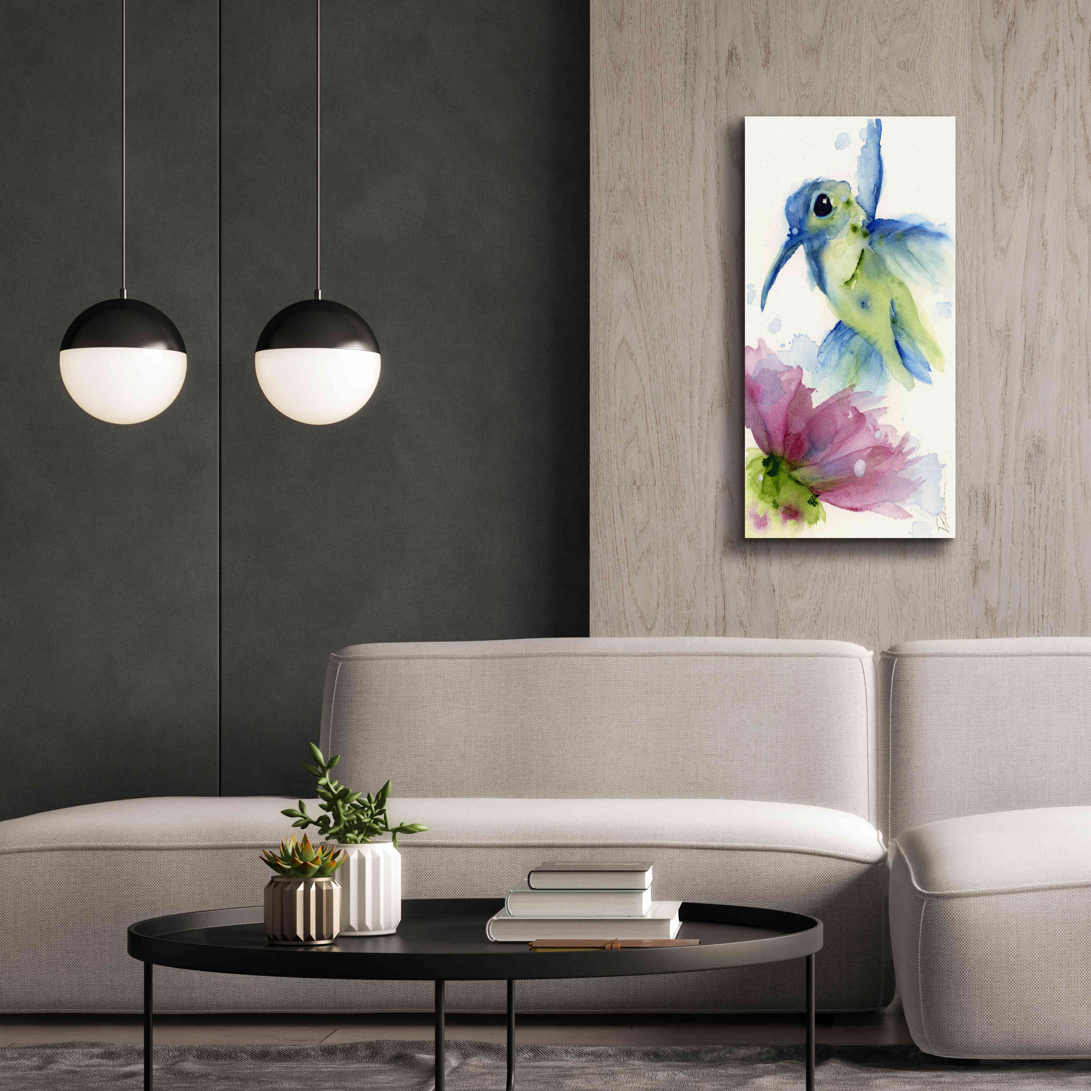 'Lilac and Blue' by Dawn Derman, Giclee Canvas Wall Art,20x40