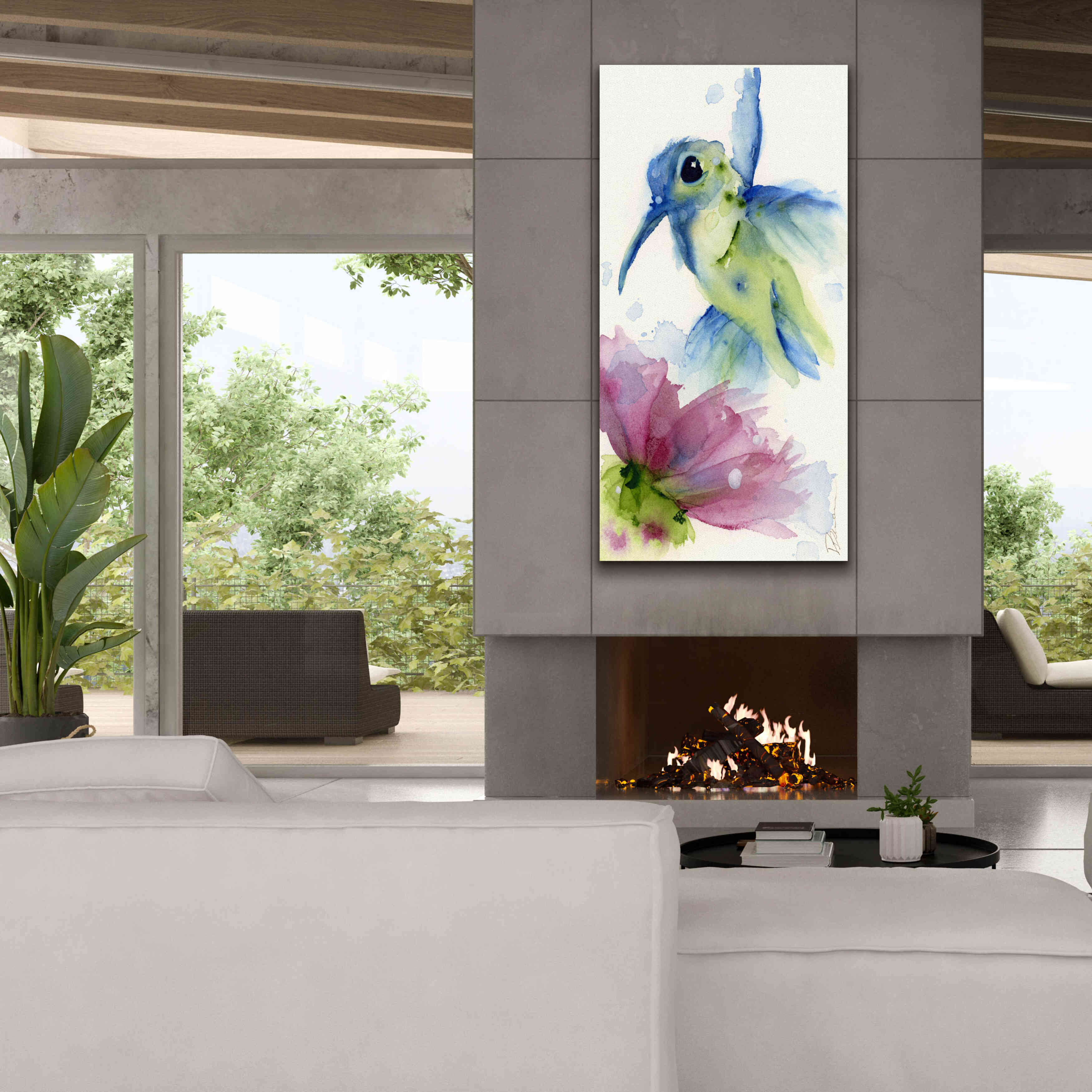 'Lilac and Blue' by Dawn Derman, Giclee Canvas Wall Art,30x60
