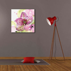 'Pink Flower in the Snow' by Dawn Derman, Giclee Canvas Wall Art,26x26
