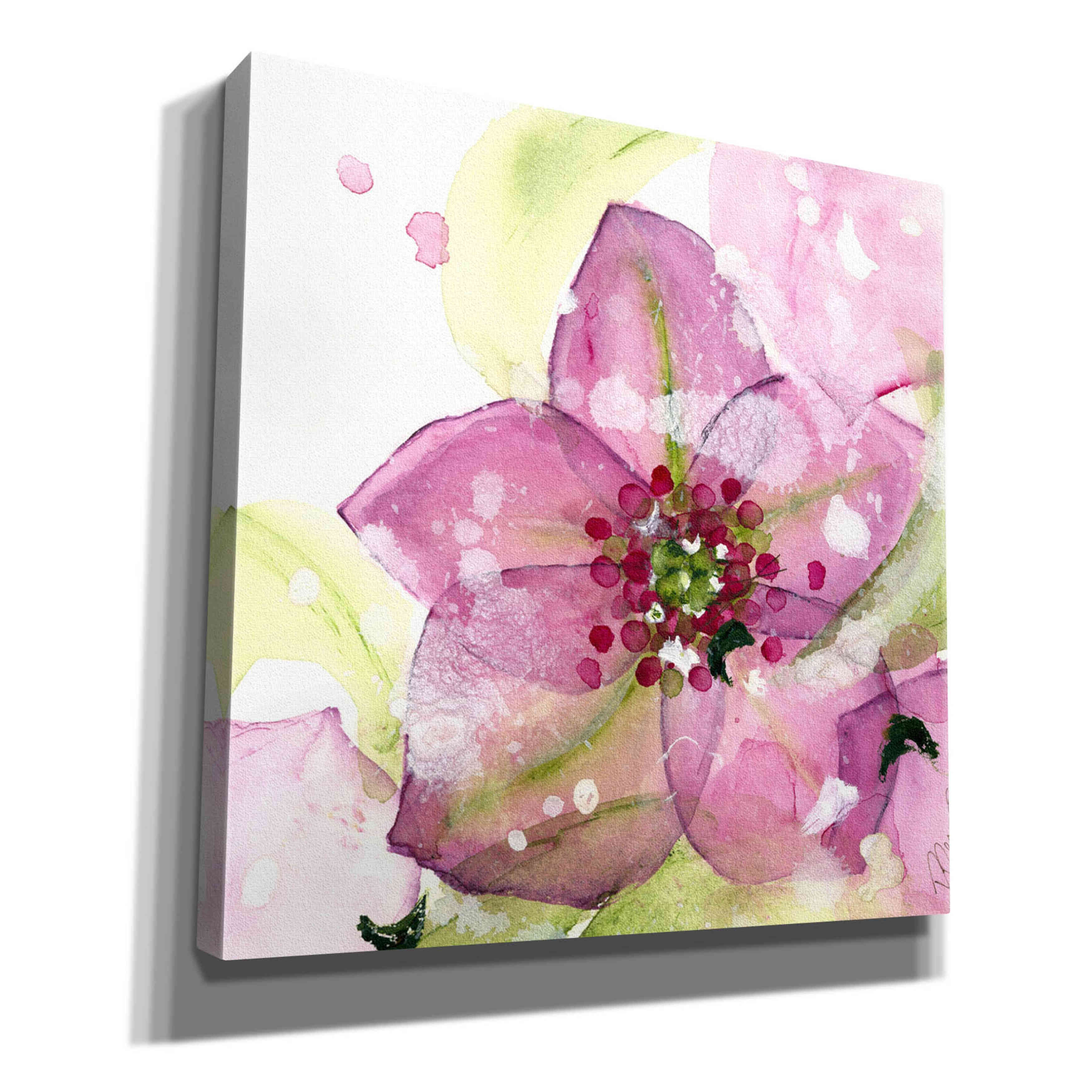 'Pink Flower in the Snow' by Dawn Derman, Giclee Canvas Wall Art