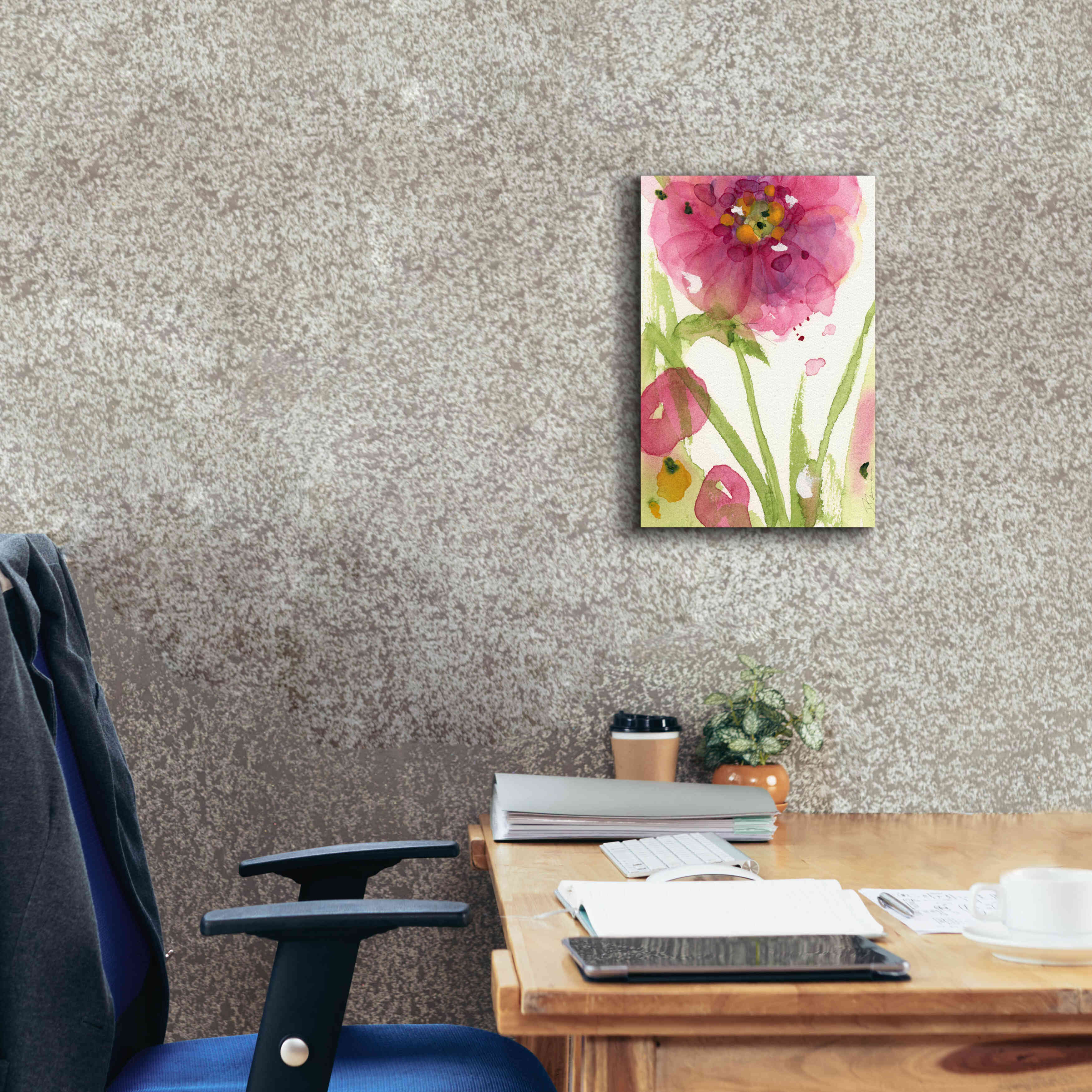 'Pink Wildflower' by Dawn Derman, Giclee Canvas Wall Art,12x18