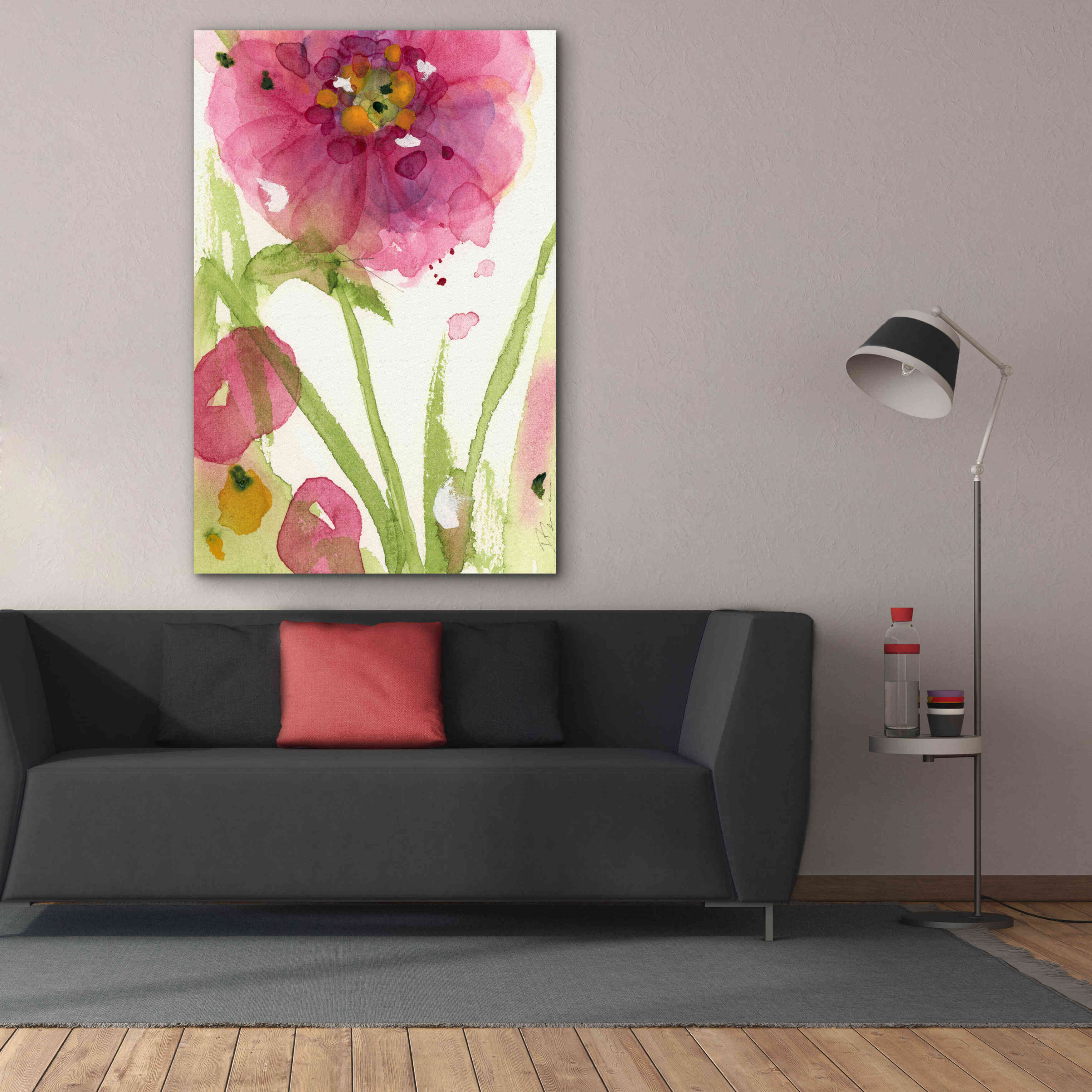 'Pink Wildflower' by Dawn Derman, Giclee Canvas Wall Art,40x60