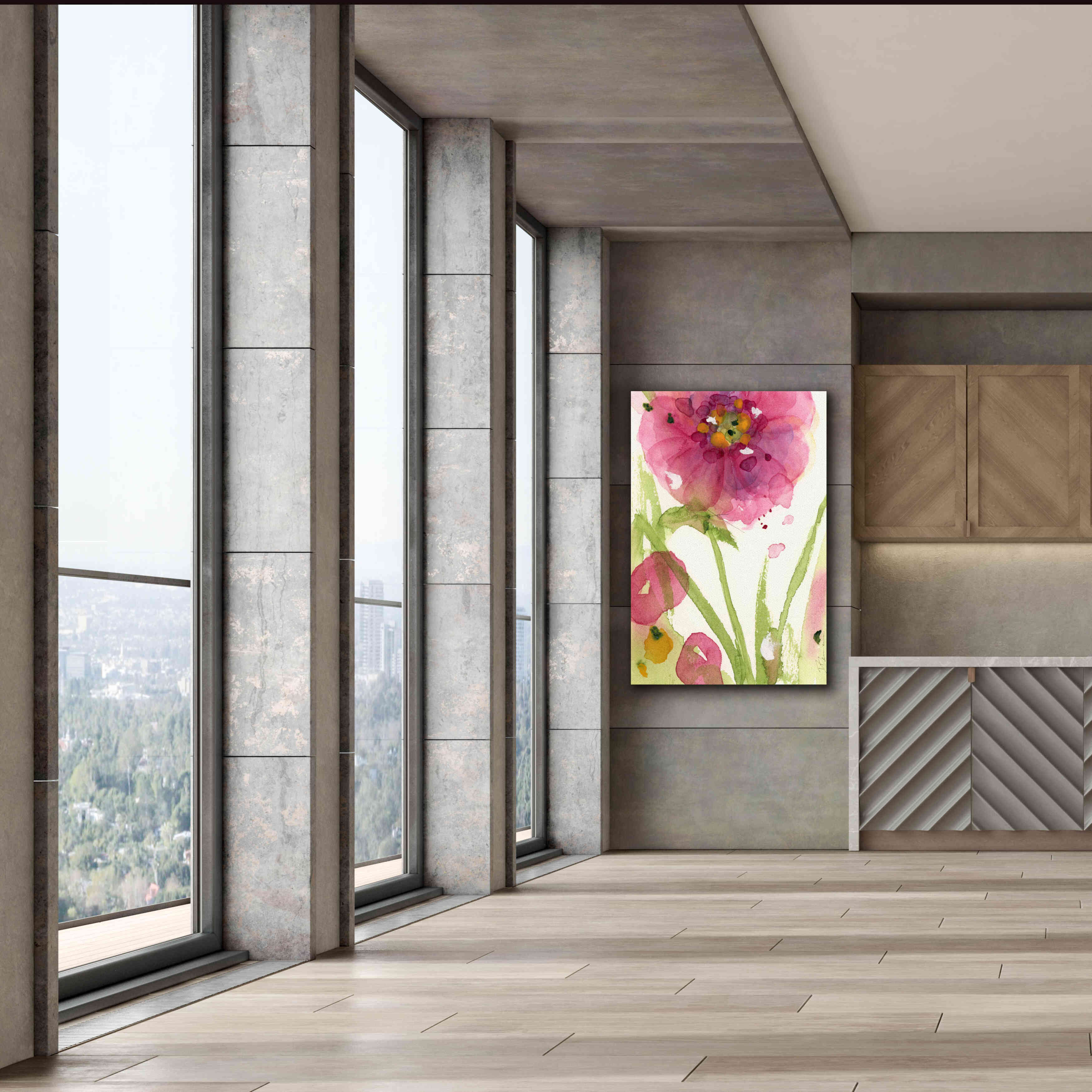 'Pink Wildflower' by Dawn Derman, Giclee Canvas Wall Art,40x60