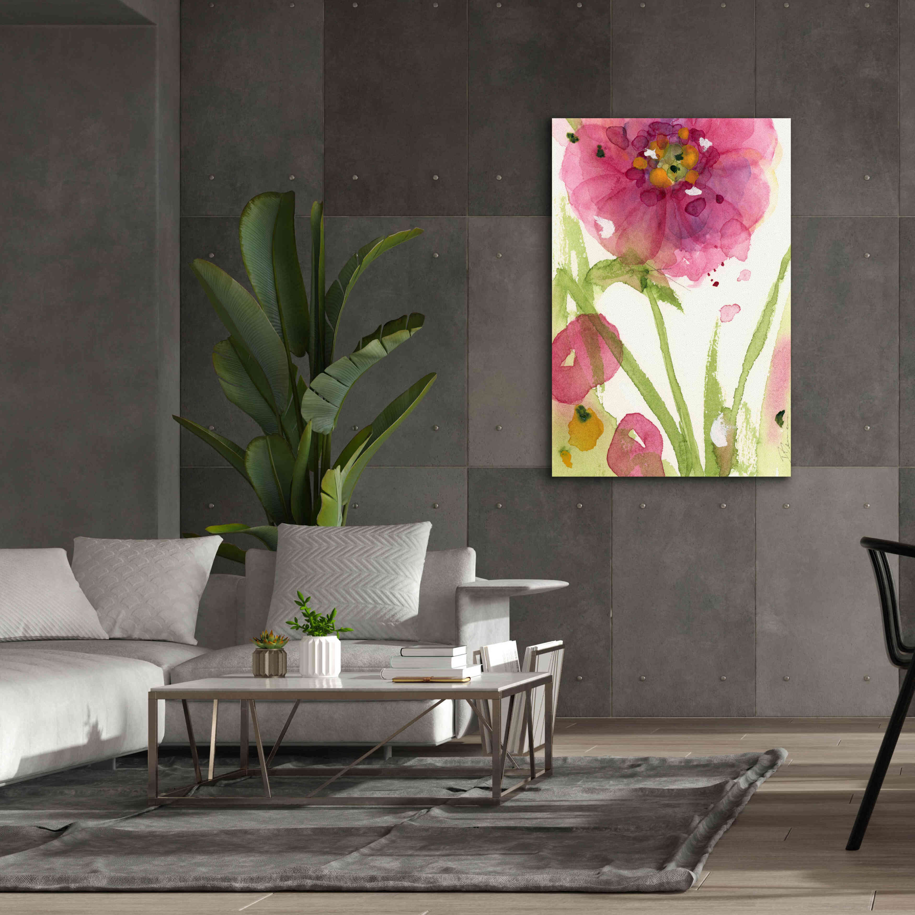 'Pink Wildflower' by Dawn Derman, Giclee Canvas Wall Art,40x60
