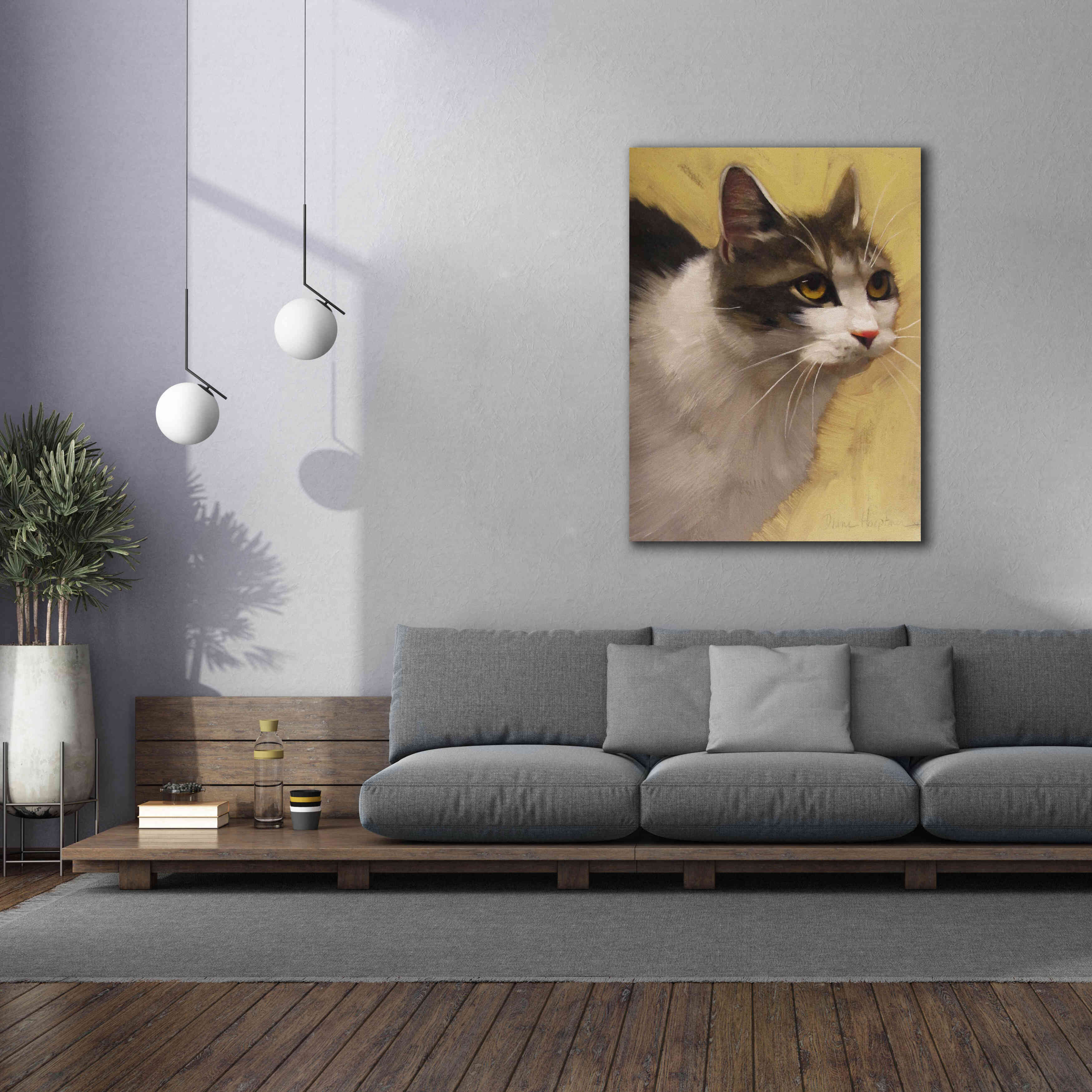 'Derby Cat' by Diane Hoeptner, Giclee Canvas Wall Art,40x54