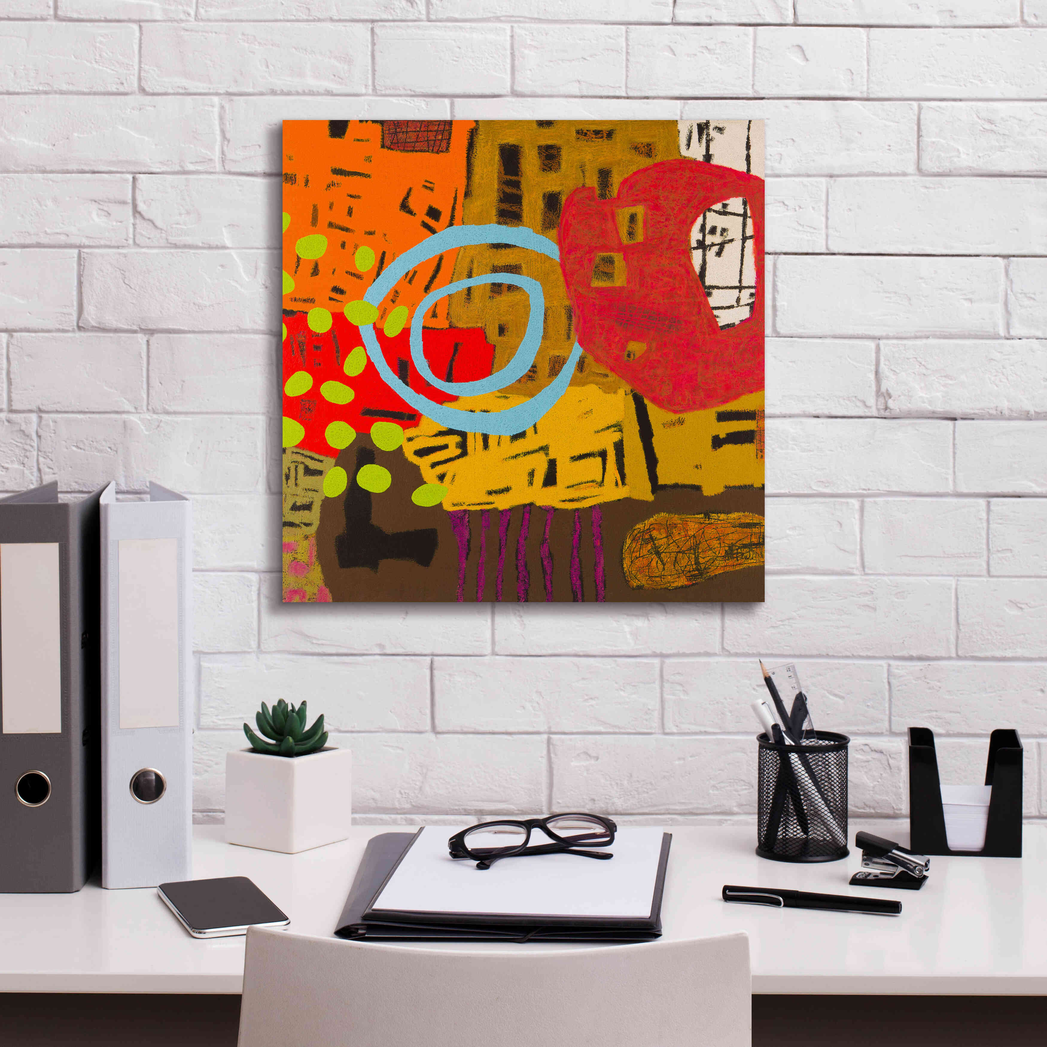 'Conversations in the Abstract 28' by Downs, Giclee Canvas Wall Art,18x18