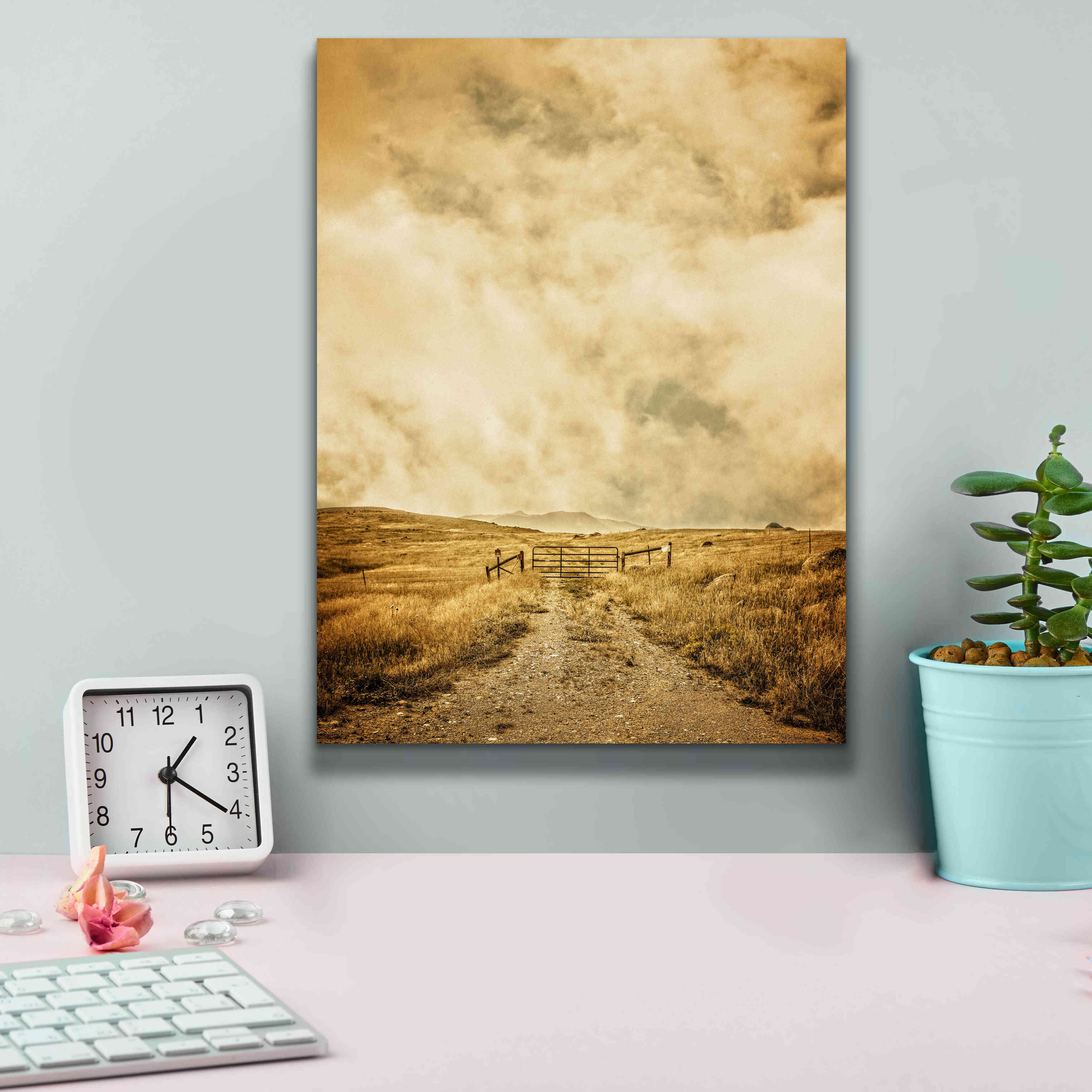 'Ranch Gate' by Edward M. Fielding, Giclee Canvas Wall Art,12x16