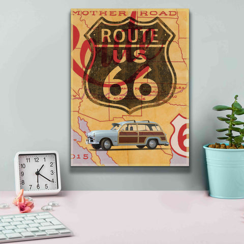 Image of 'Route 66 Vintage Postcard' by Edward M. Fielding, Giclee Canvas Wall Art,12x16