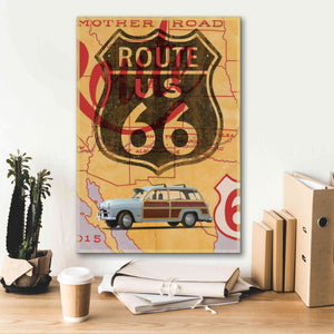 'Route 66 Vintage Postcard' by Edward M. Fielding, Giclee Canvas Wall Art,18x26
