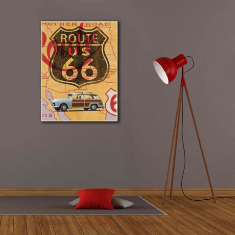 Image of 'Route 66 Vintage Postcard' by Edward M. Fielding, Giclee Canvas Wall Art,26x34