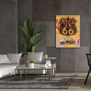 'Route 66 Vintage Postcard' by Edward M. Fielding, Giclee Canvas Wall Art,40x54