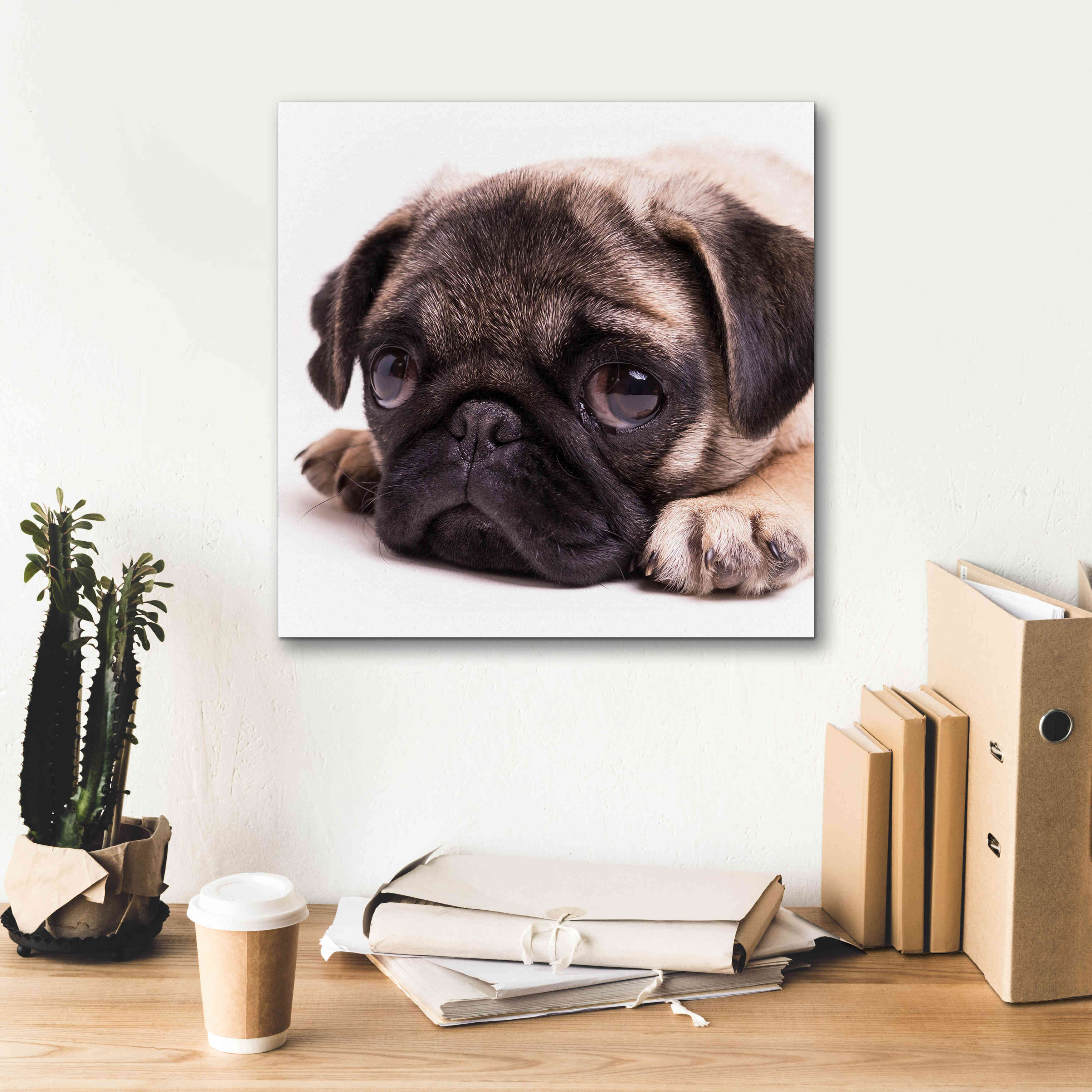 'Sad Sack Pug' by Edward M. Fielding, Giclee Canvas Wall Art,18x18