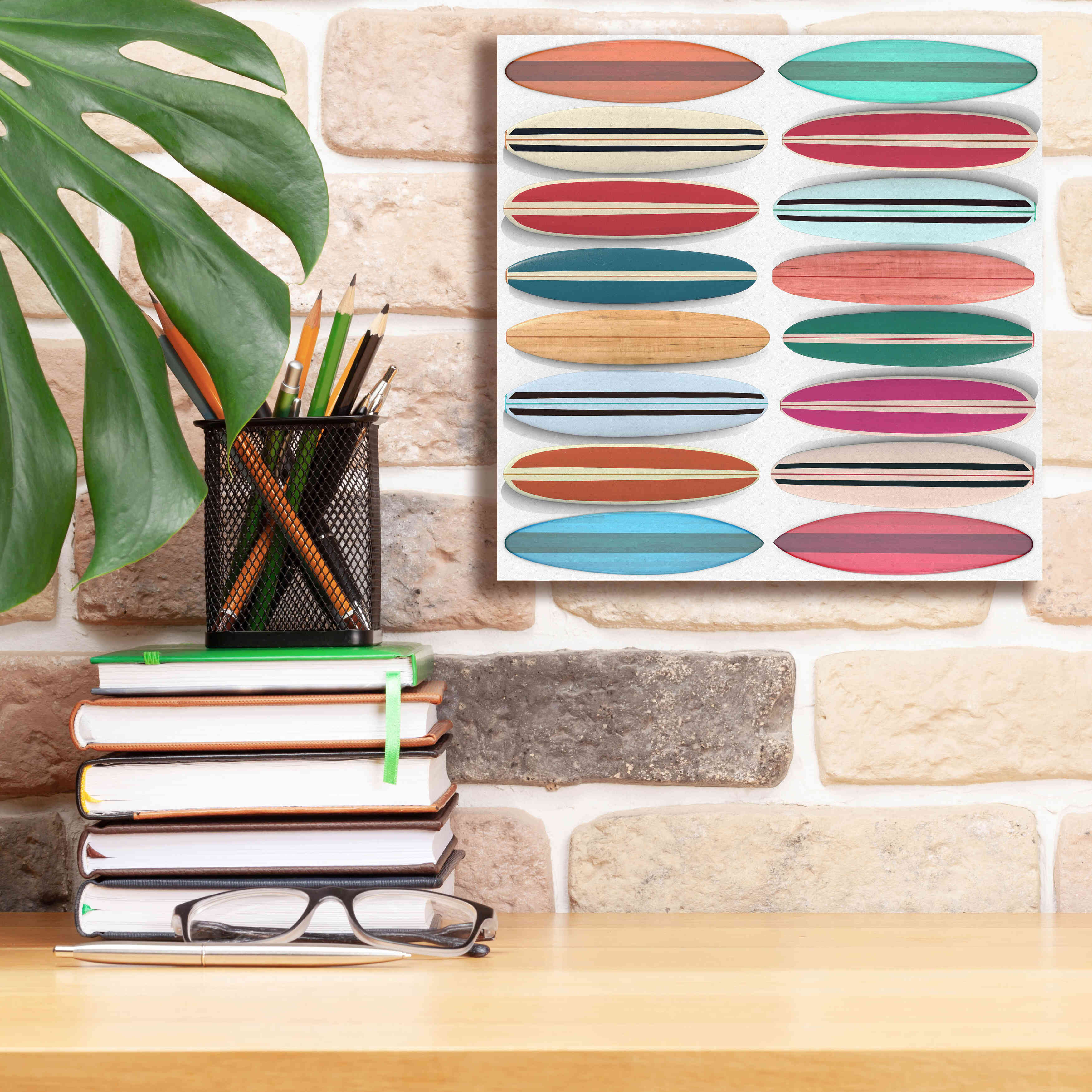 'Surfboard Pattern' by Edward M. Fielding, Giclee Canvas Wall Art,12x12
