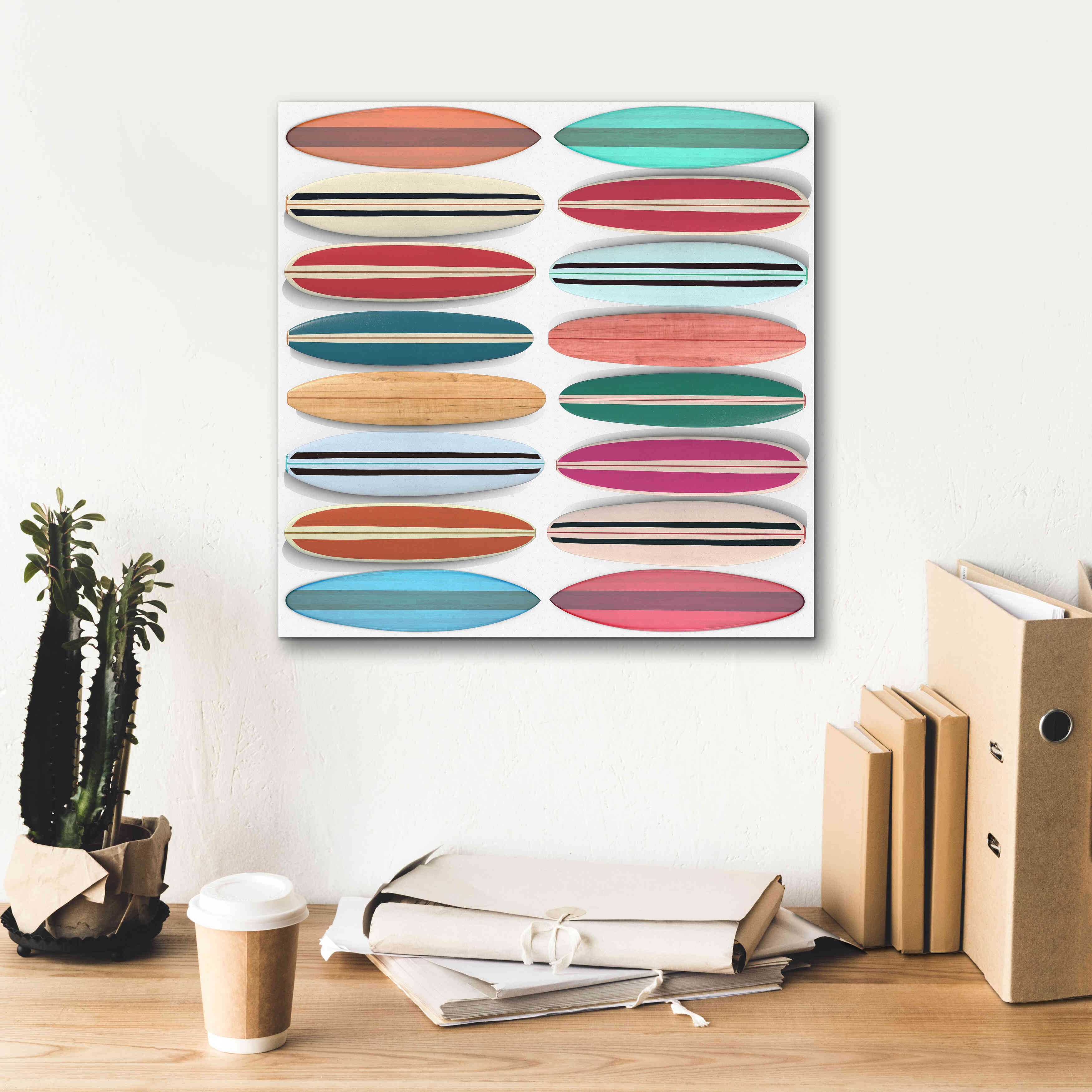'Surfboard Pattern' by Edward M. Fielding, Giclee Canvas Wall Art,18x18