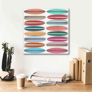 'Surfboard Pattern' by Edward M. Fielding, Giclee Canvas Wall Art,18x18