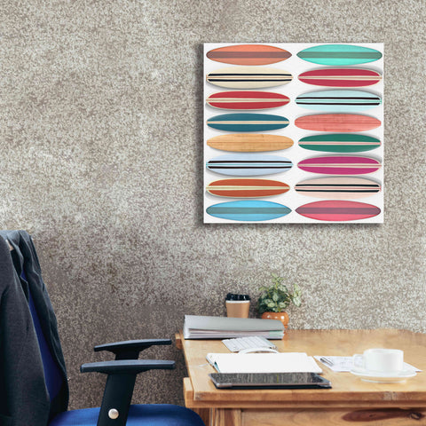 Image of 'Surfboard Pattern' by Edward M. Fielding, Giclee Canvas Wall Art,26x26